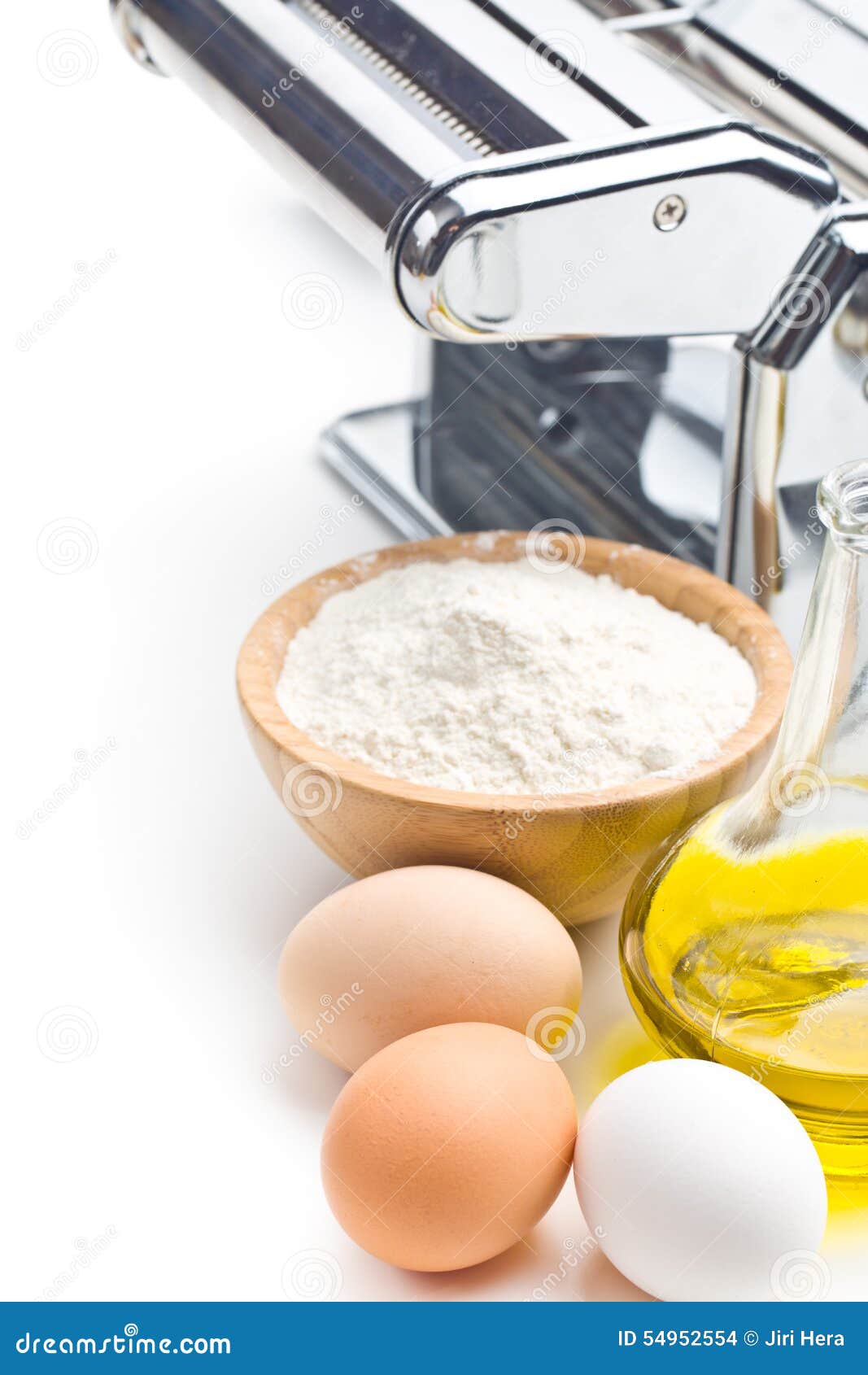 Ingredients for Preparing Pasta and Pasta Machine Stock Photo Image
