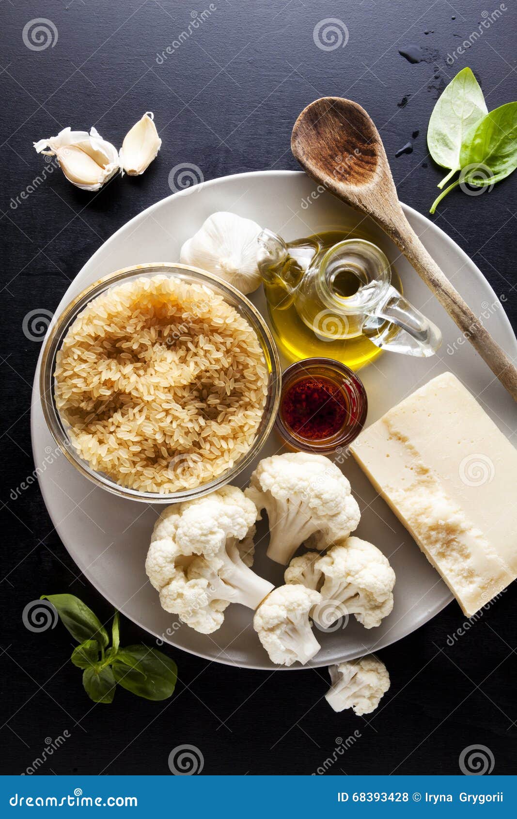 Ingredients for Risotto with Stock Photo Image of white, risotto