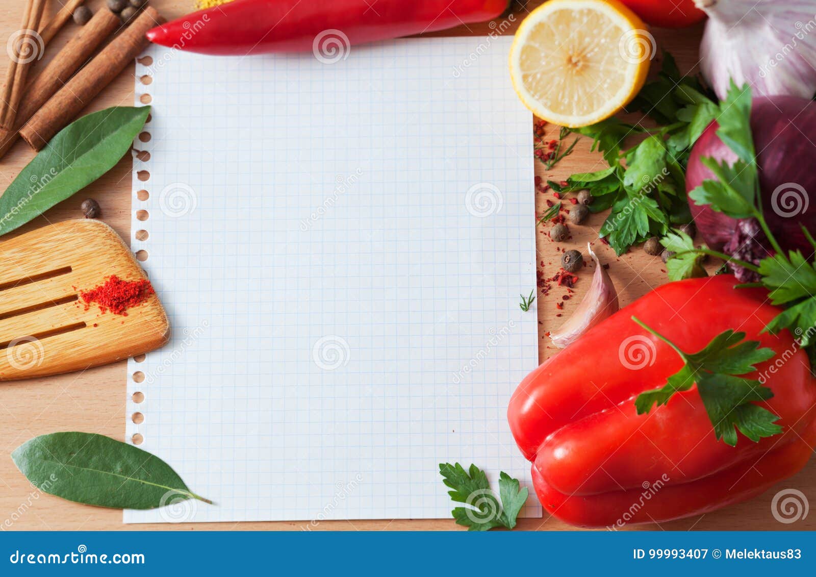 Ingredients and a Sheet of Paper Stock Image Image of paper