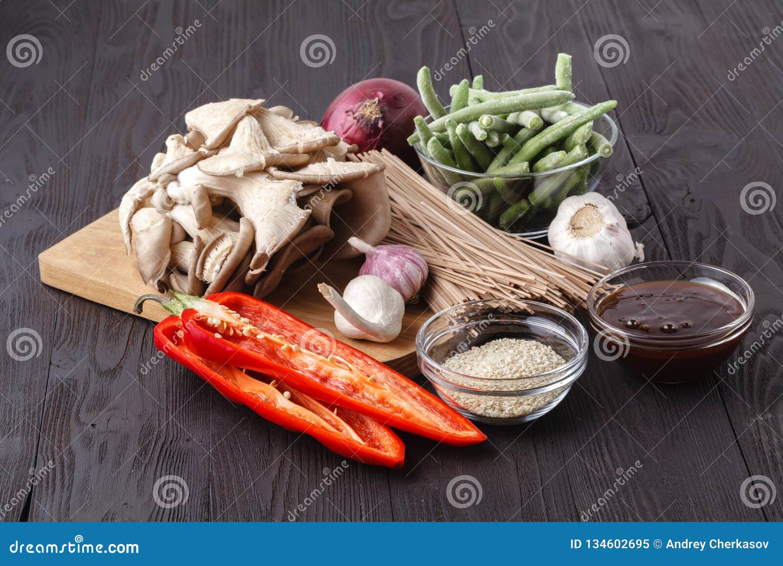 Ingredients Stirfried Mushroom with Oyster Sauce Stock Image Image