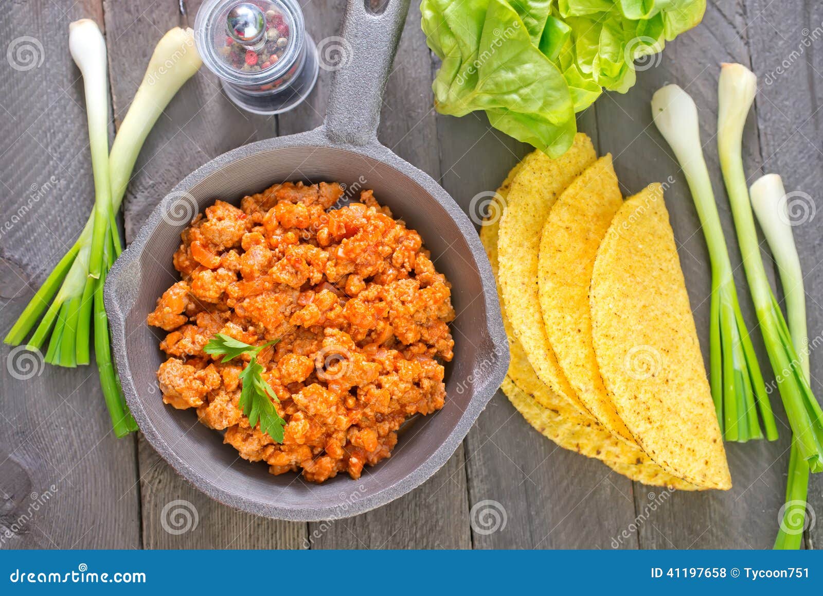 Ingredients for taco stock photo. Image of condiment 41197658