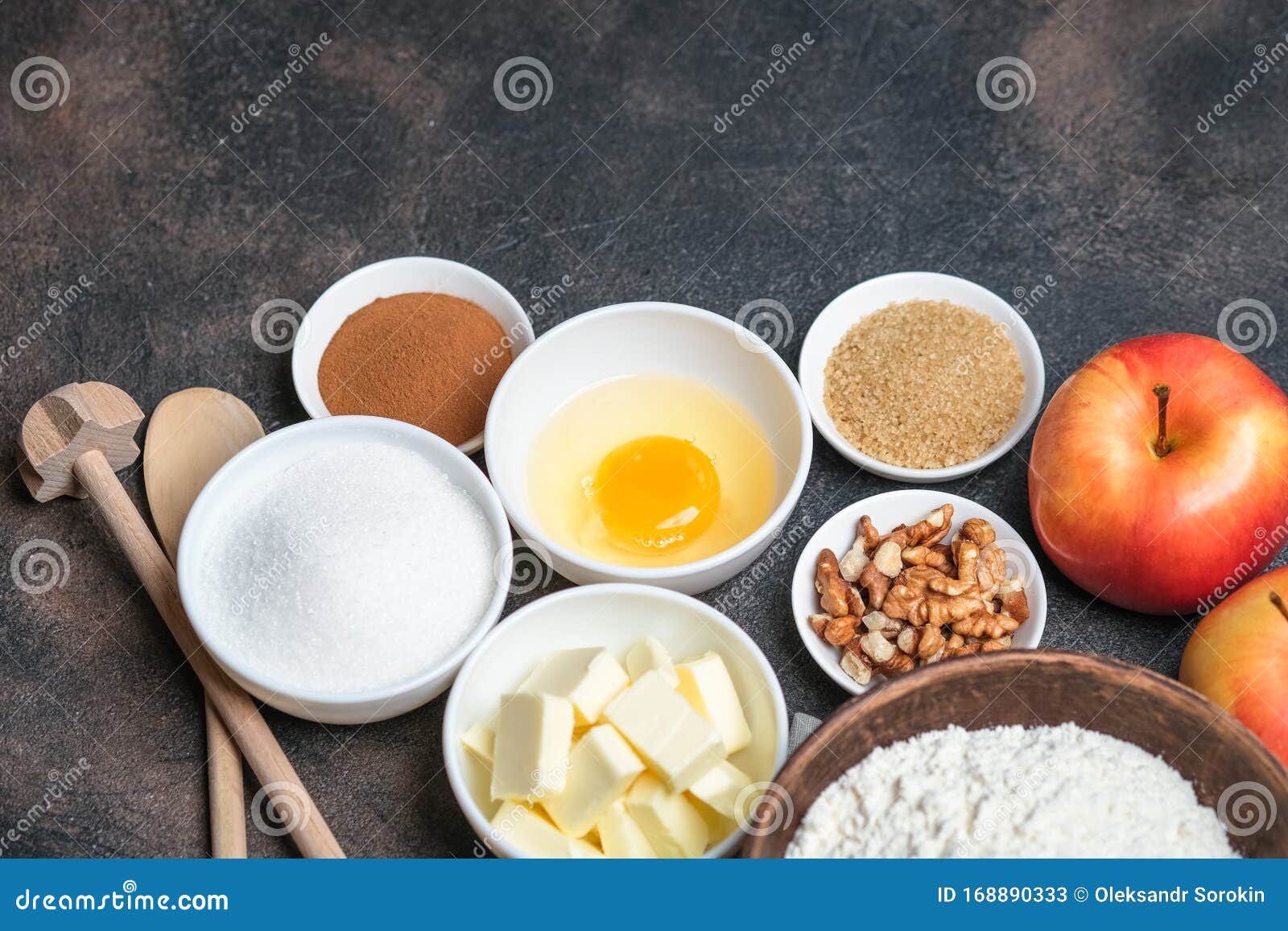 Ingredients and Tools for Making an Apple Pie Stock Image Image of