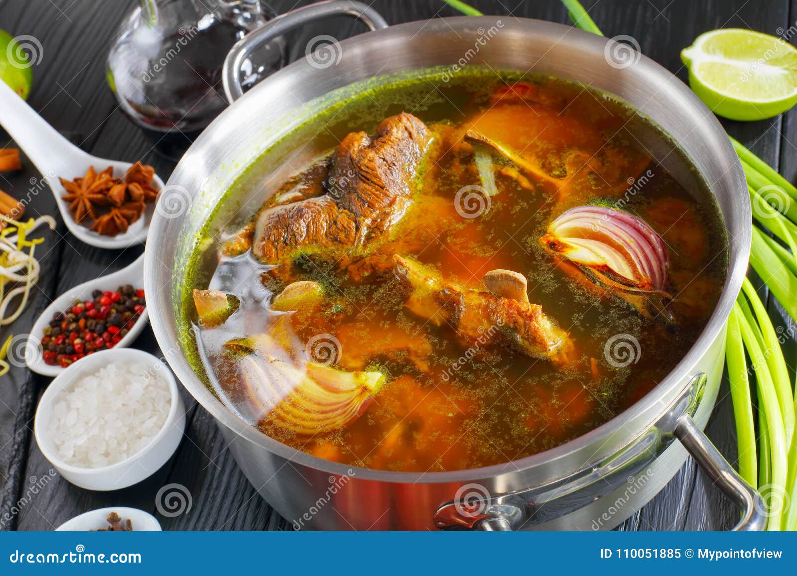 Ingredients for Vietnamese Soup Pho Bo Stock Image - Image of dinner ...