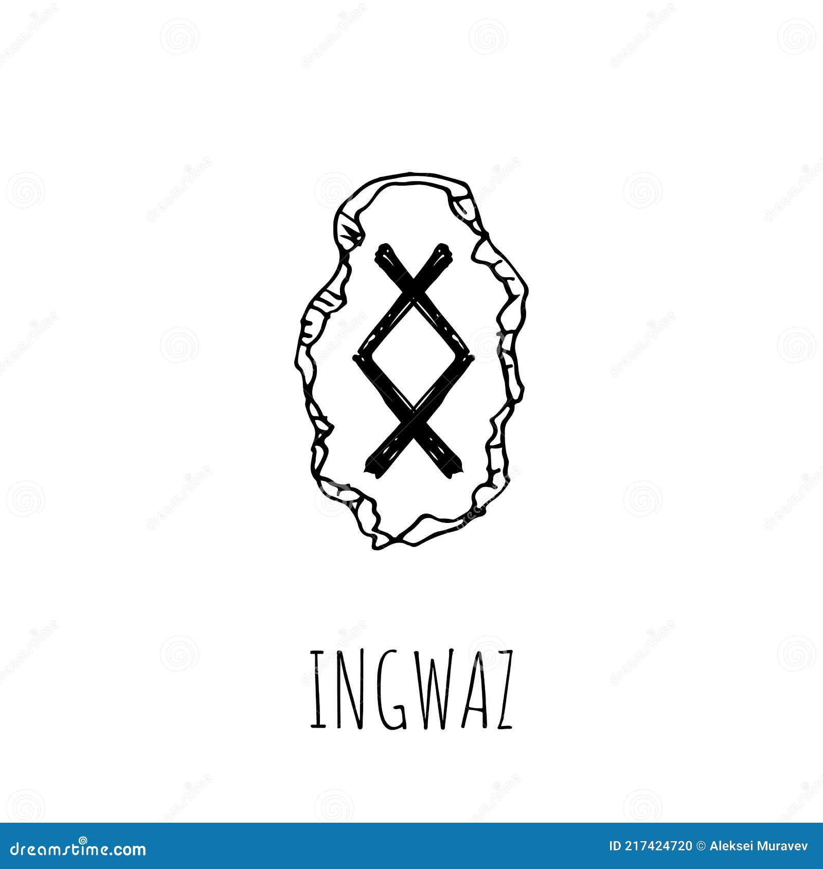 Ingwaz Rune Inguz Living Ing Symbol Icon Black Color Vector In Circle