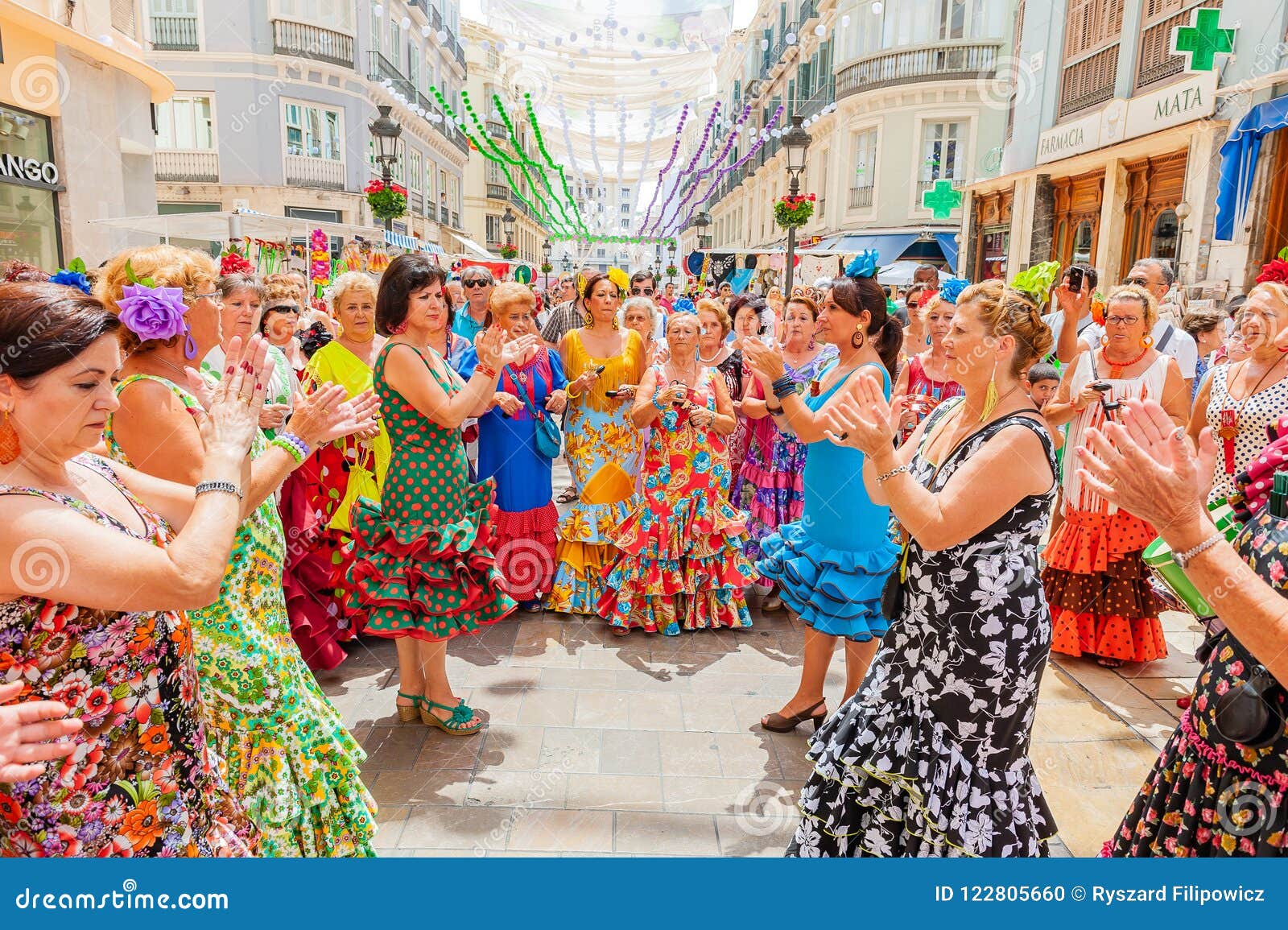 The Inhabitants of Malaga, Dressed in Regional Costumes, are Dan