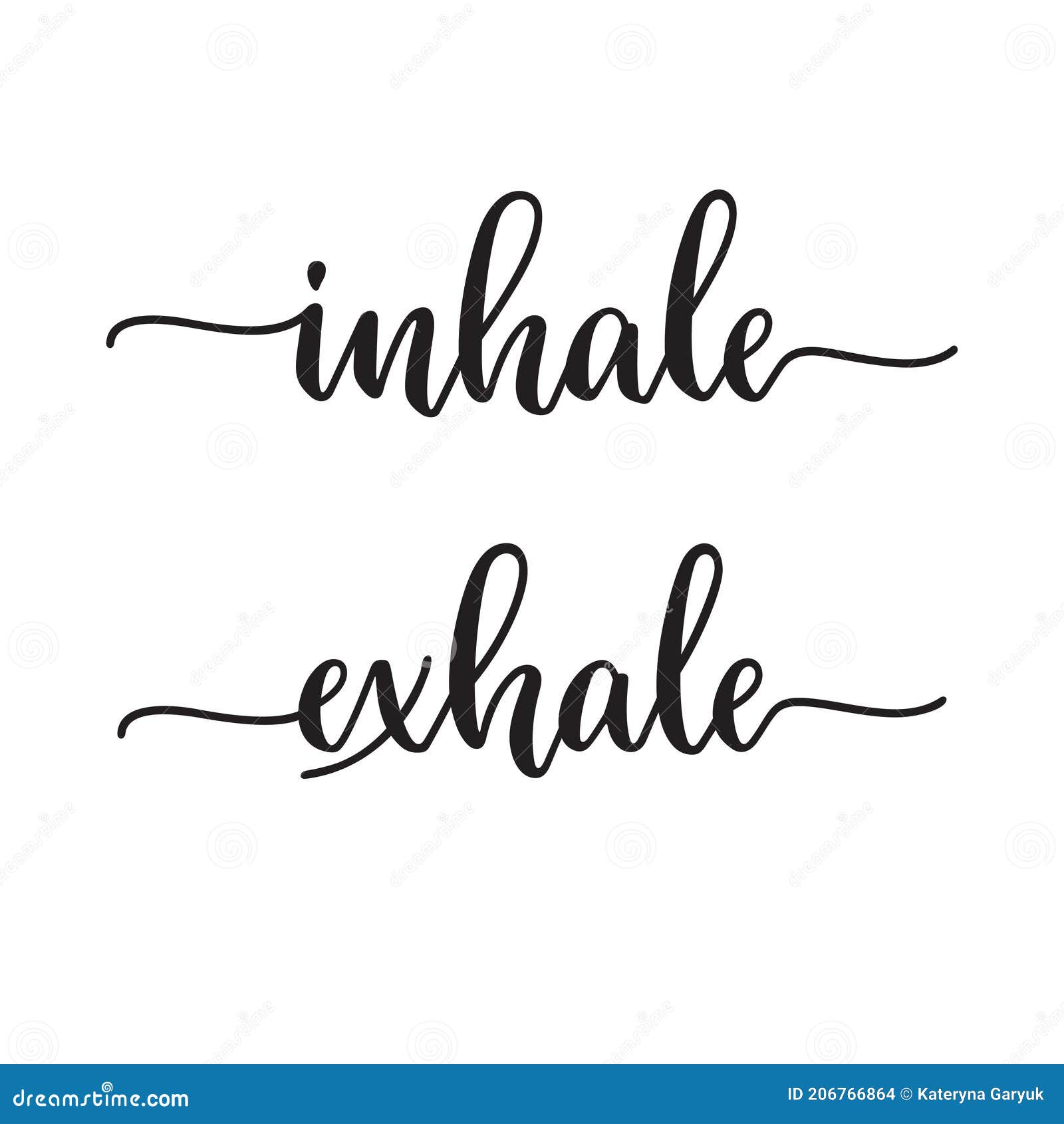 inhale exhale hand lettering