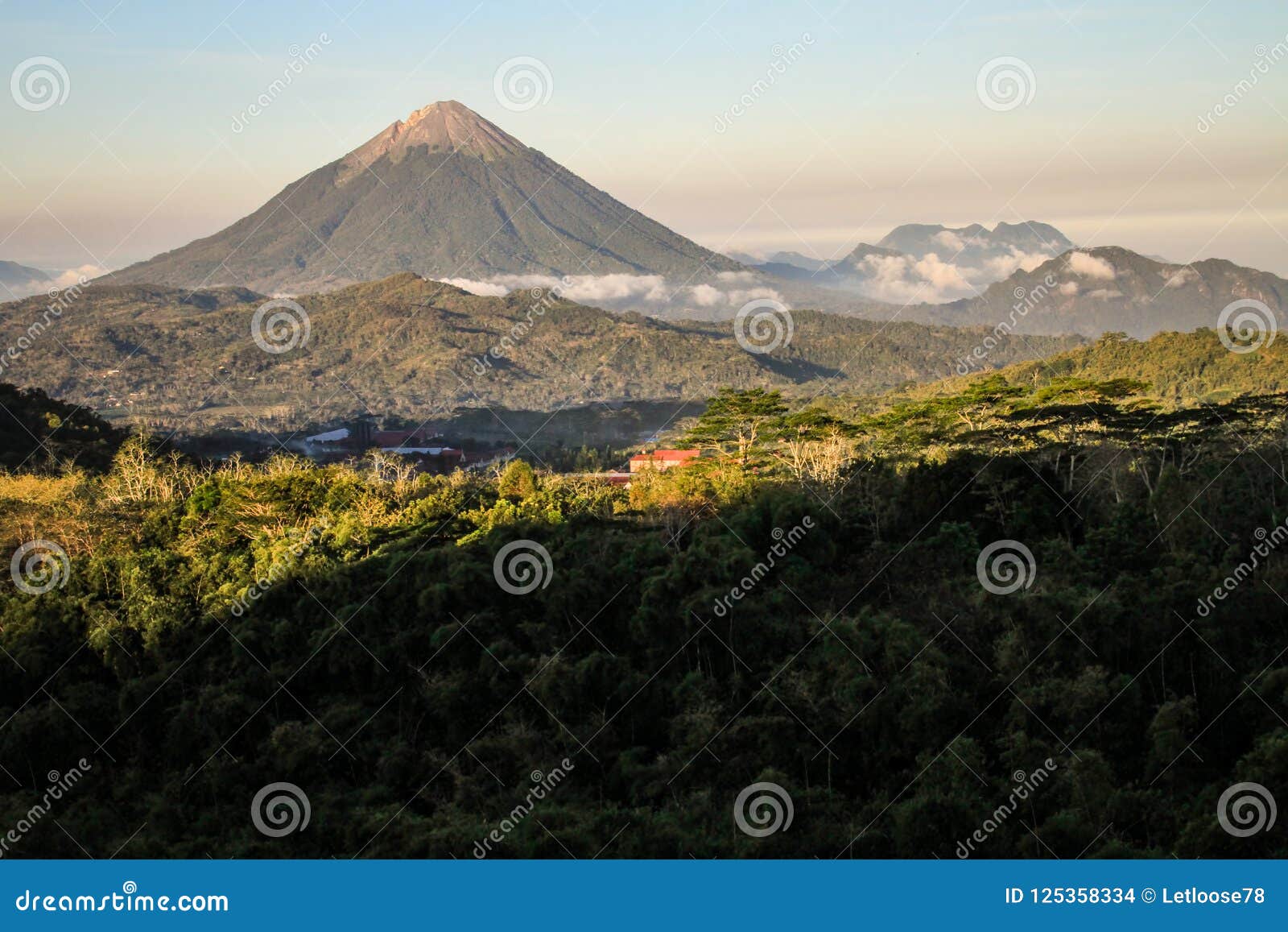 the inierie volcano at sundown, nusa tenggara, flores island, indonesia