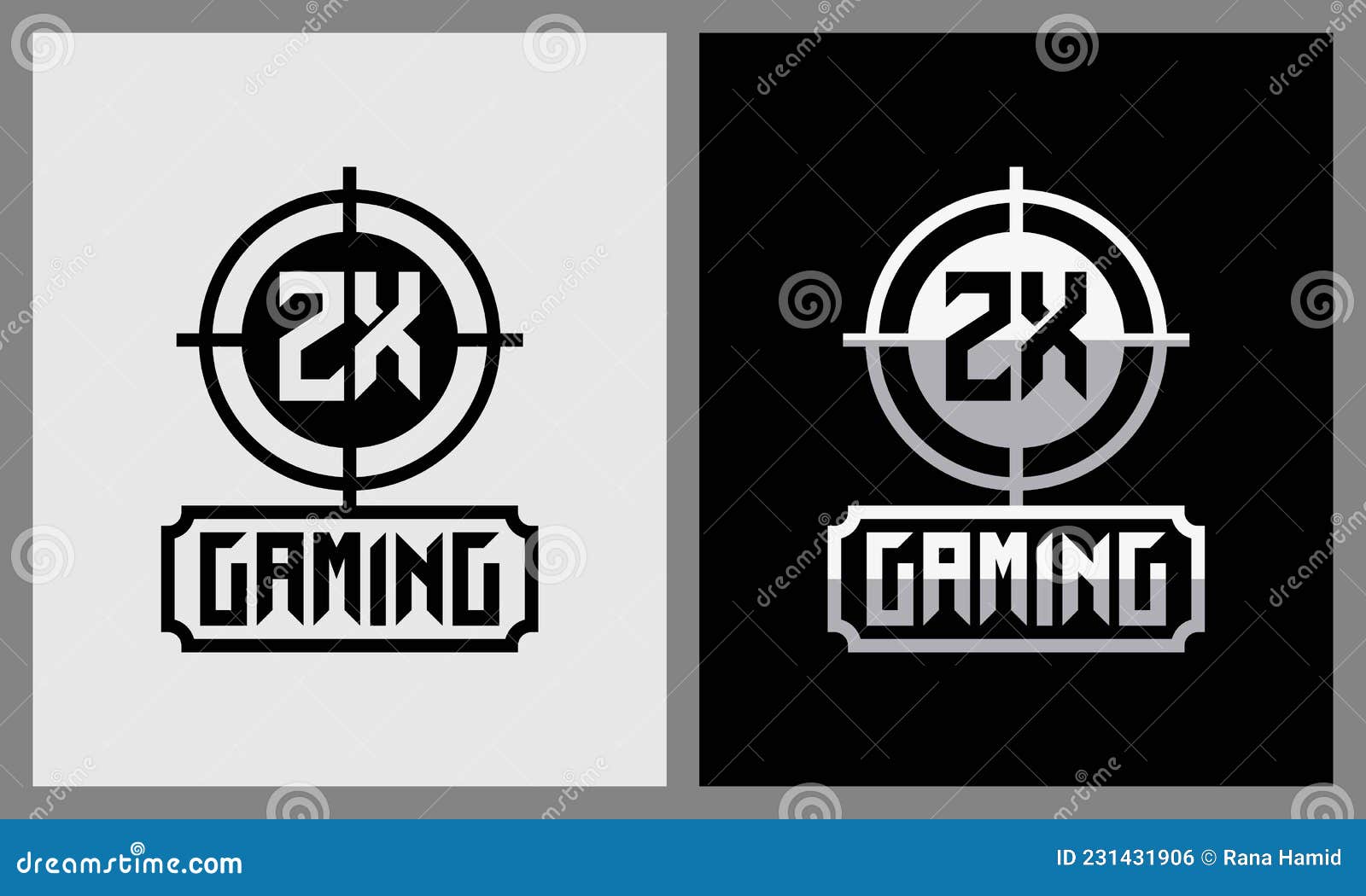 Initial Abstract 2x Gaming Logo Design Vector Template Stock Vector
