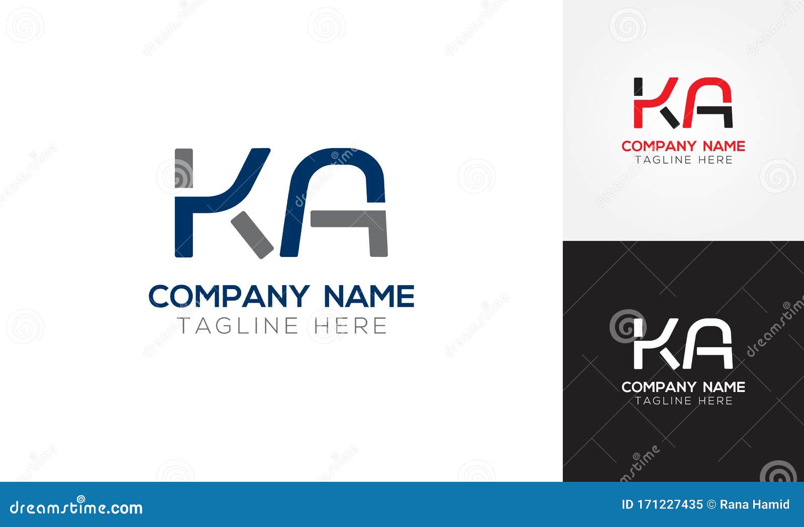 Initial ALphabet KA Logo Design Vector Template. Abstract Letter KA