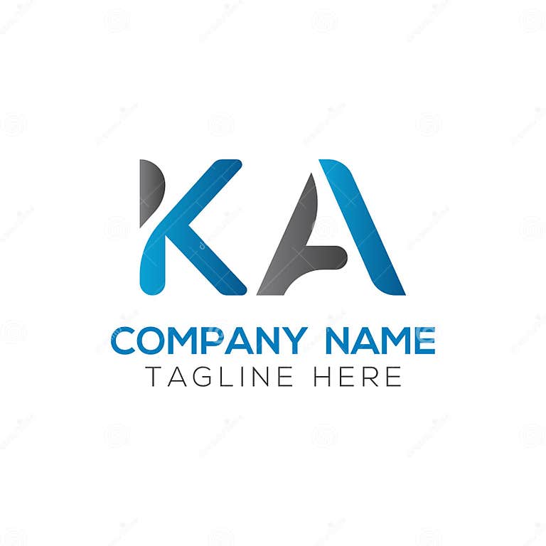 Initial ALphabet KA Logo Design Vector Template. Abstract Letter KA ...