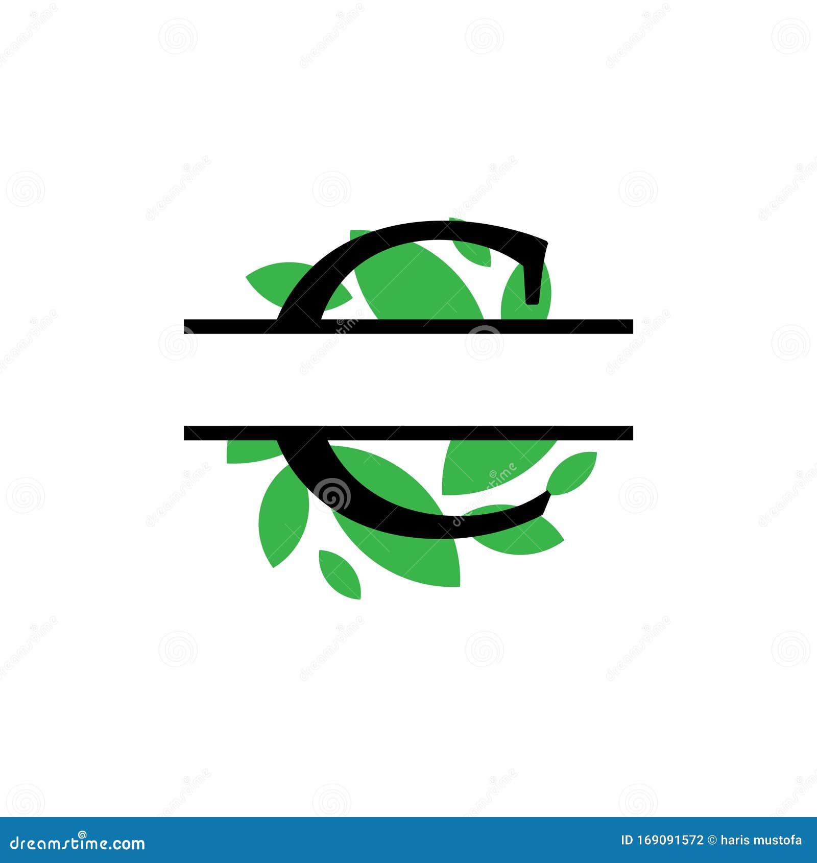 Download Initial C Green Leaf Monogram Split Letter Initial Vector ...