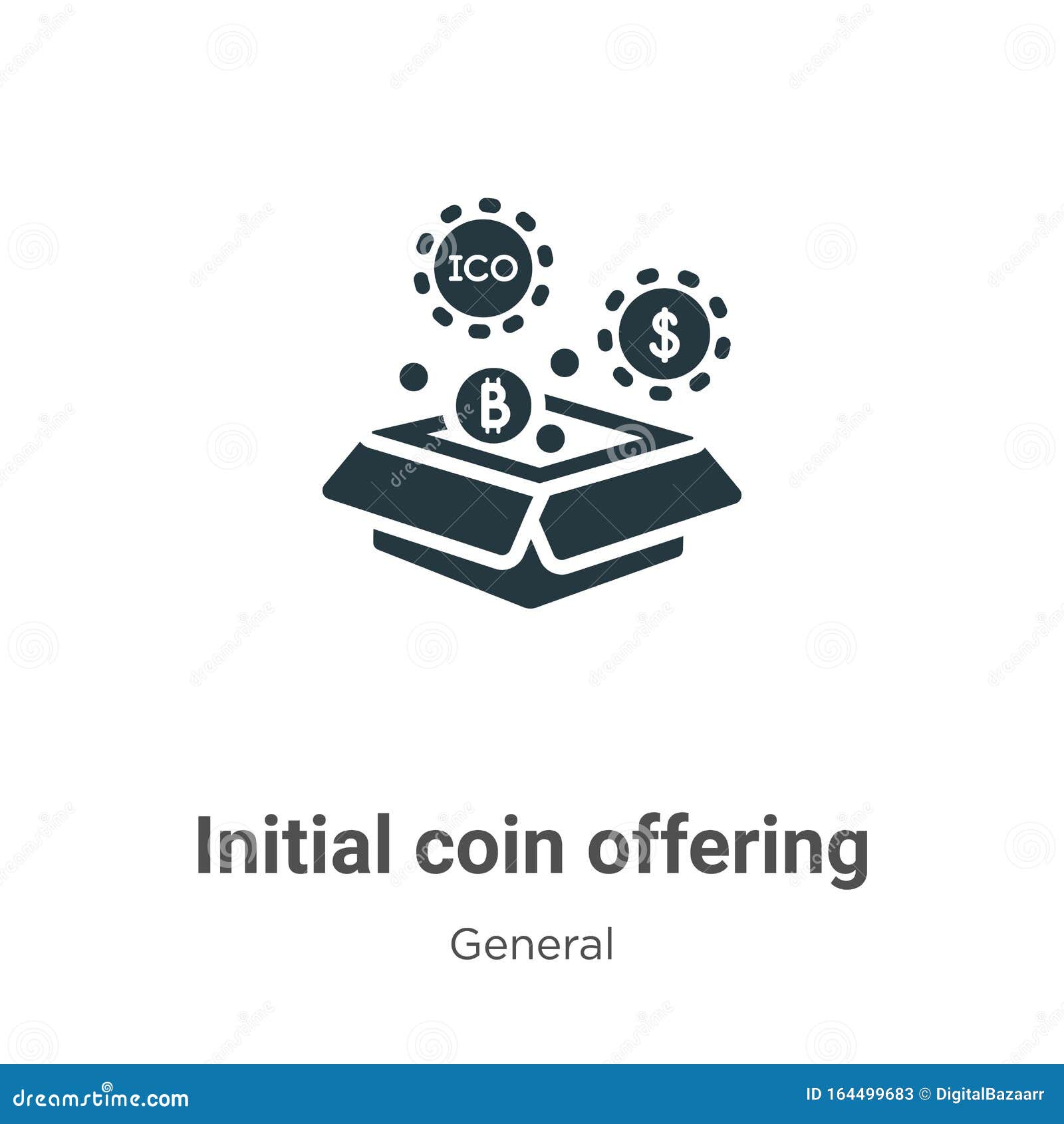 Initial Coin Offering Vector Icon on White Background. Flat Vector Initial  Coin Offering Icon Symbol Sign from Modern General Stock Vector -  Illustration of company, growth: 164499683