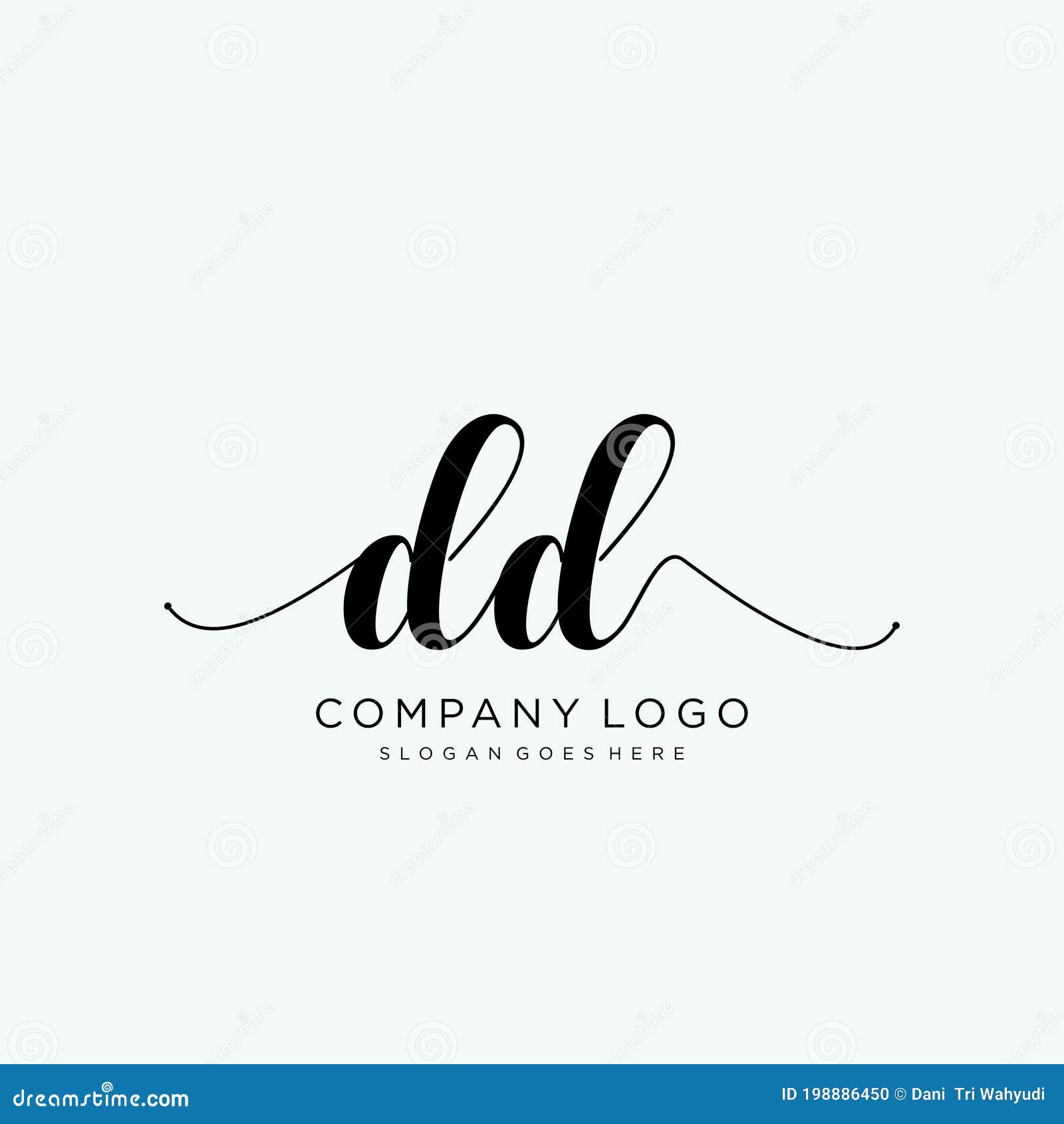 Initial DD Handwriting Logo with Circle Template Vector Stock Vector ...