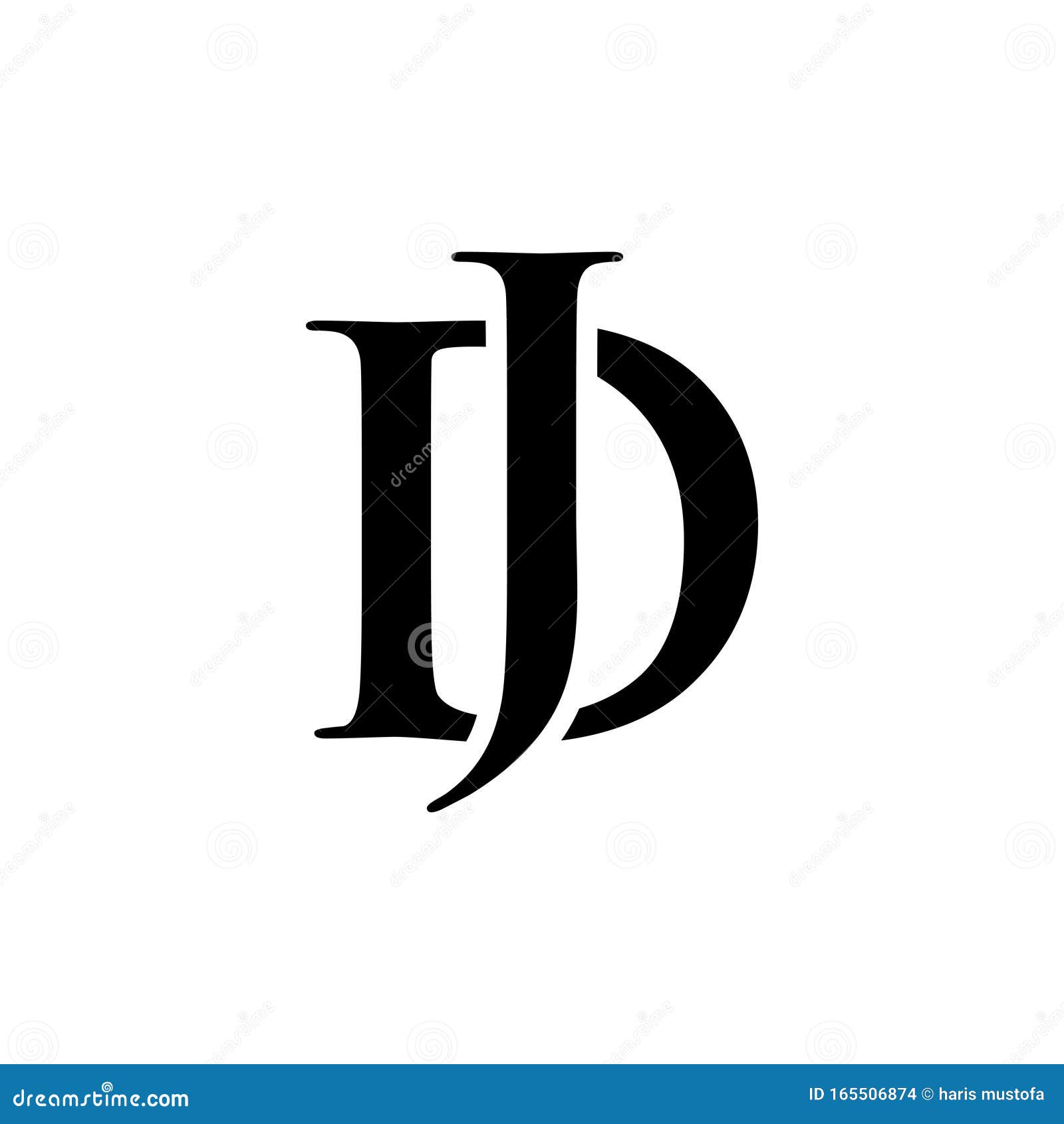 Initial Dj Alphabet Logo Design Template Vector Stock Vector