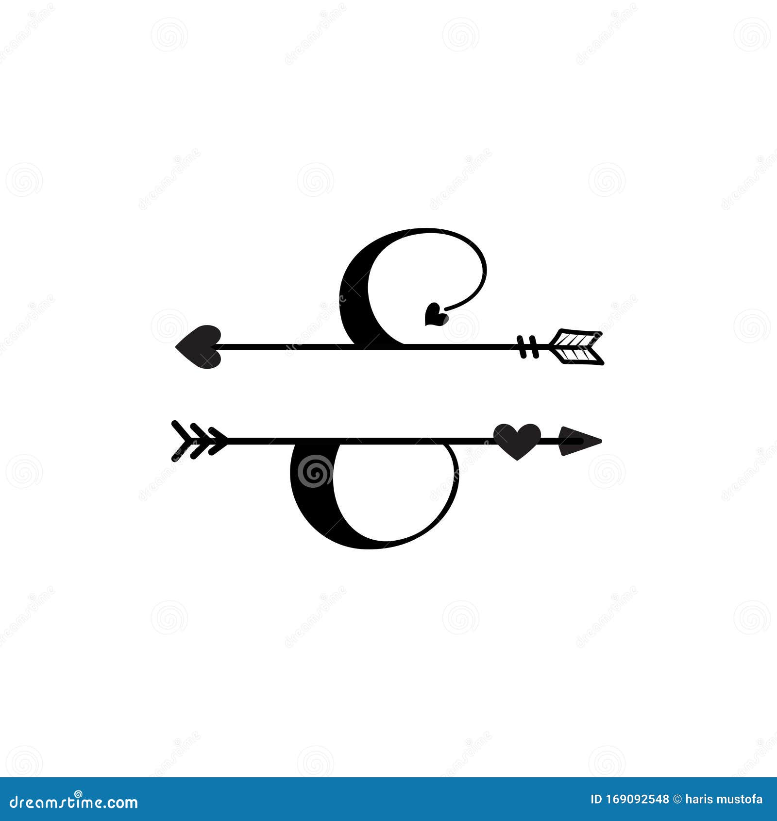 Download Initial E Love Monogram Split Letter Vector Isolated Stock Vector - Illustration of heart ...