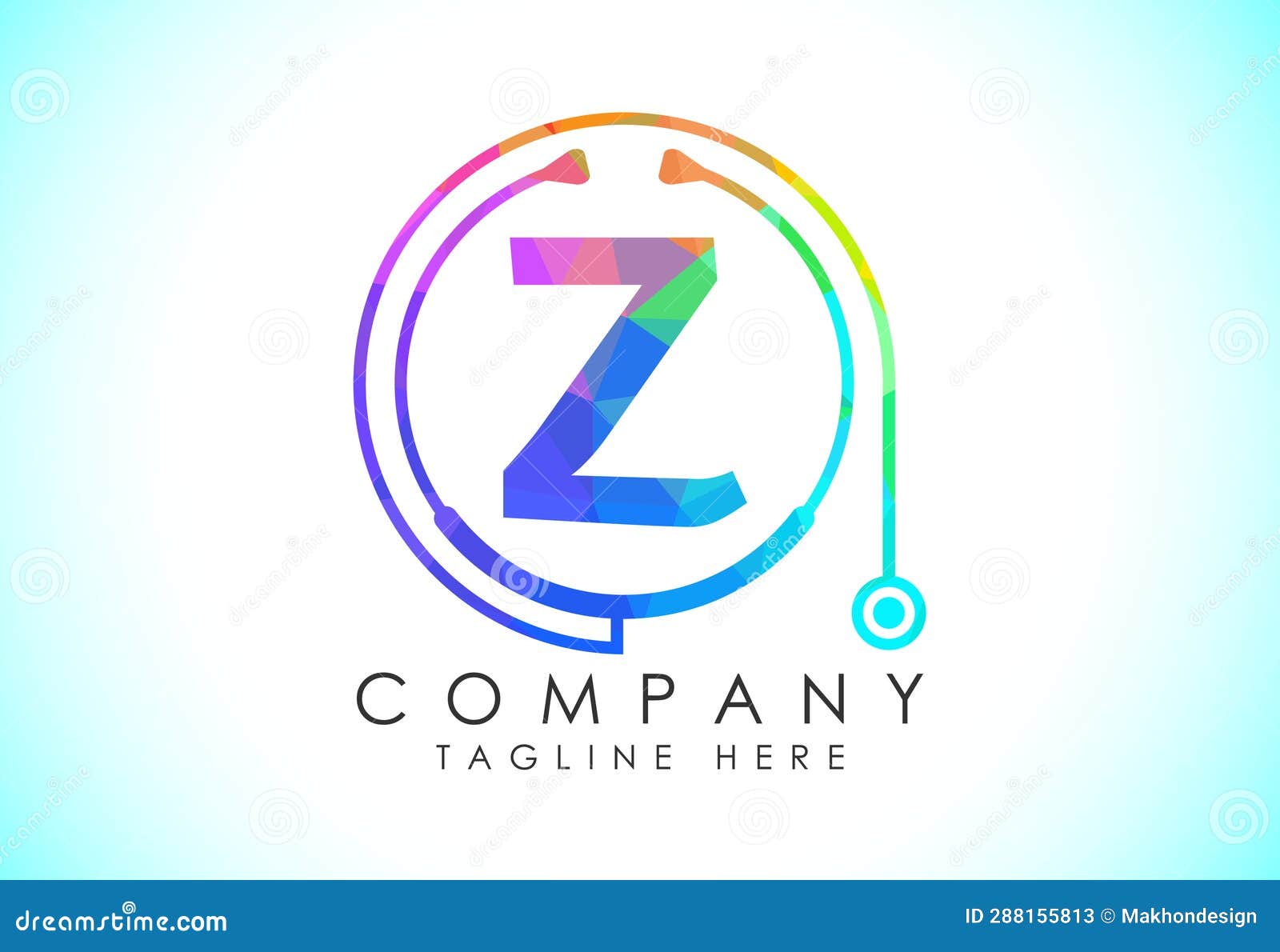 Initial English Alphabet with Doctor Stethoscope. Vector Stethoscope