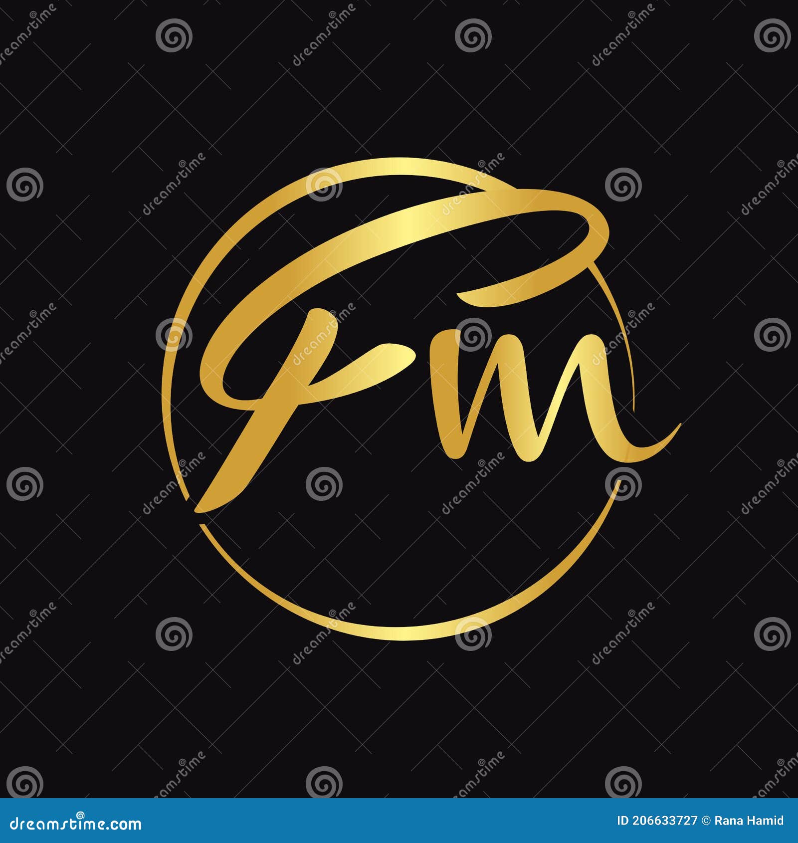 Initial pm letter logo with creative modern Vector Image