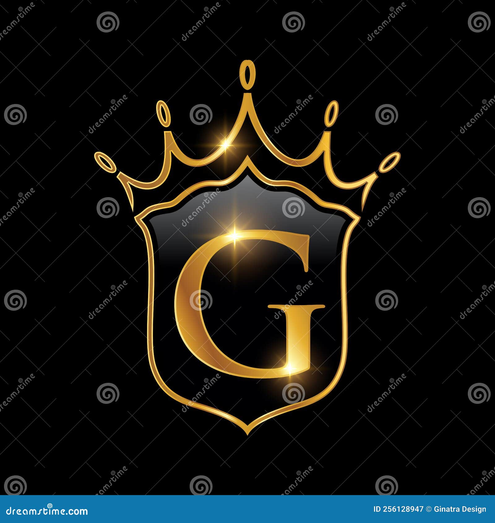 Initial G Monogram Alphabet with a Crown. Royal King Queen Luxury ...