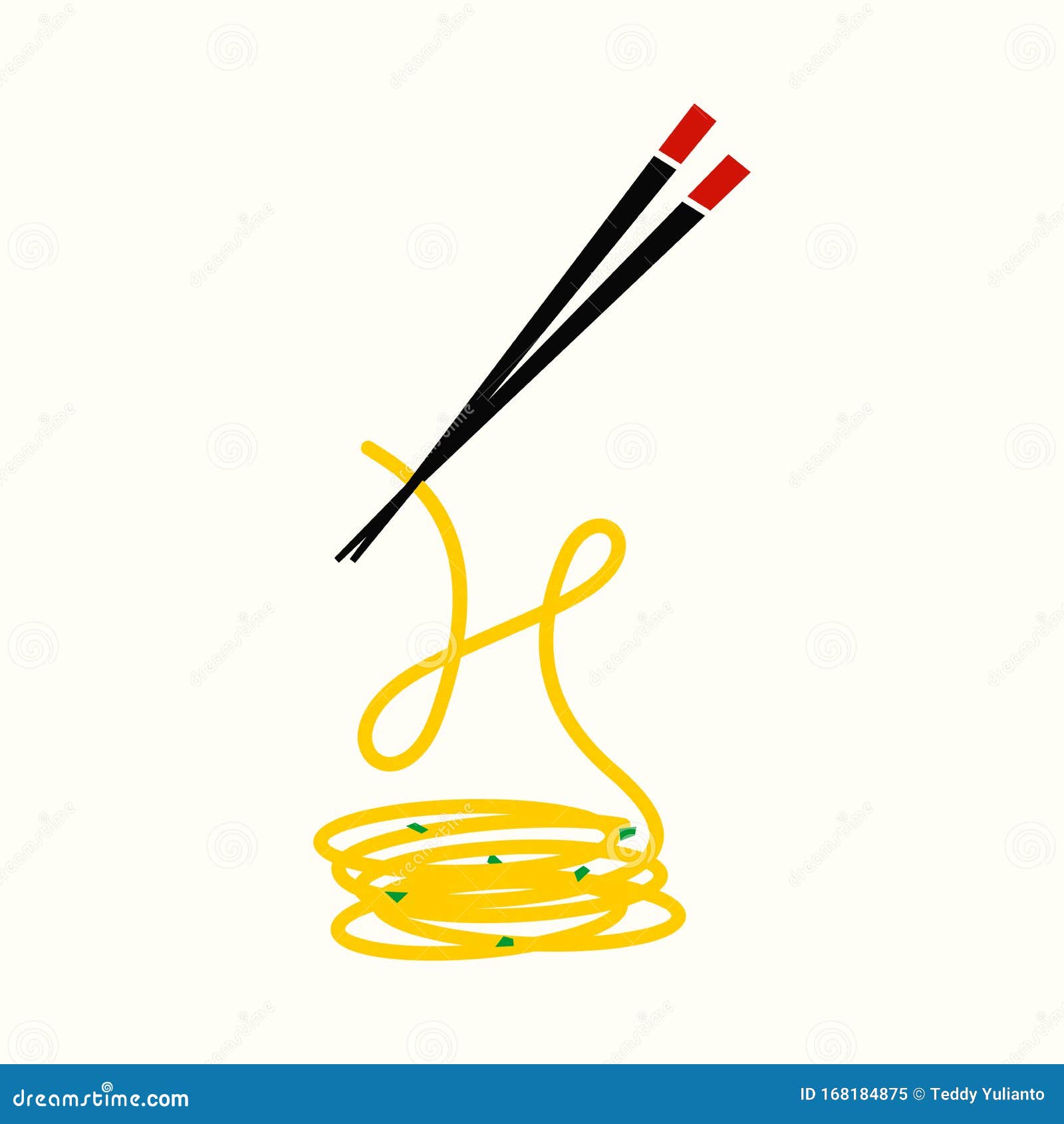 initial h noodle chopstick logo