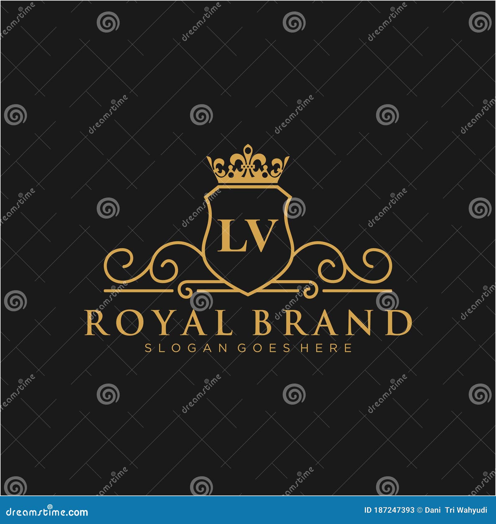 Initial lv letter logo design template luxury Vector Image