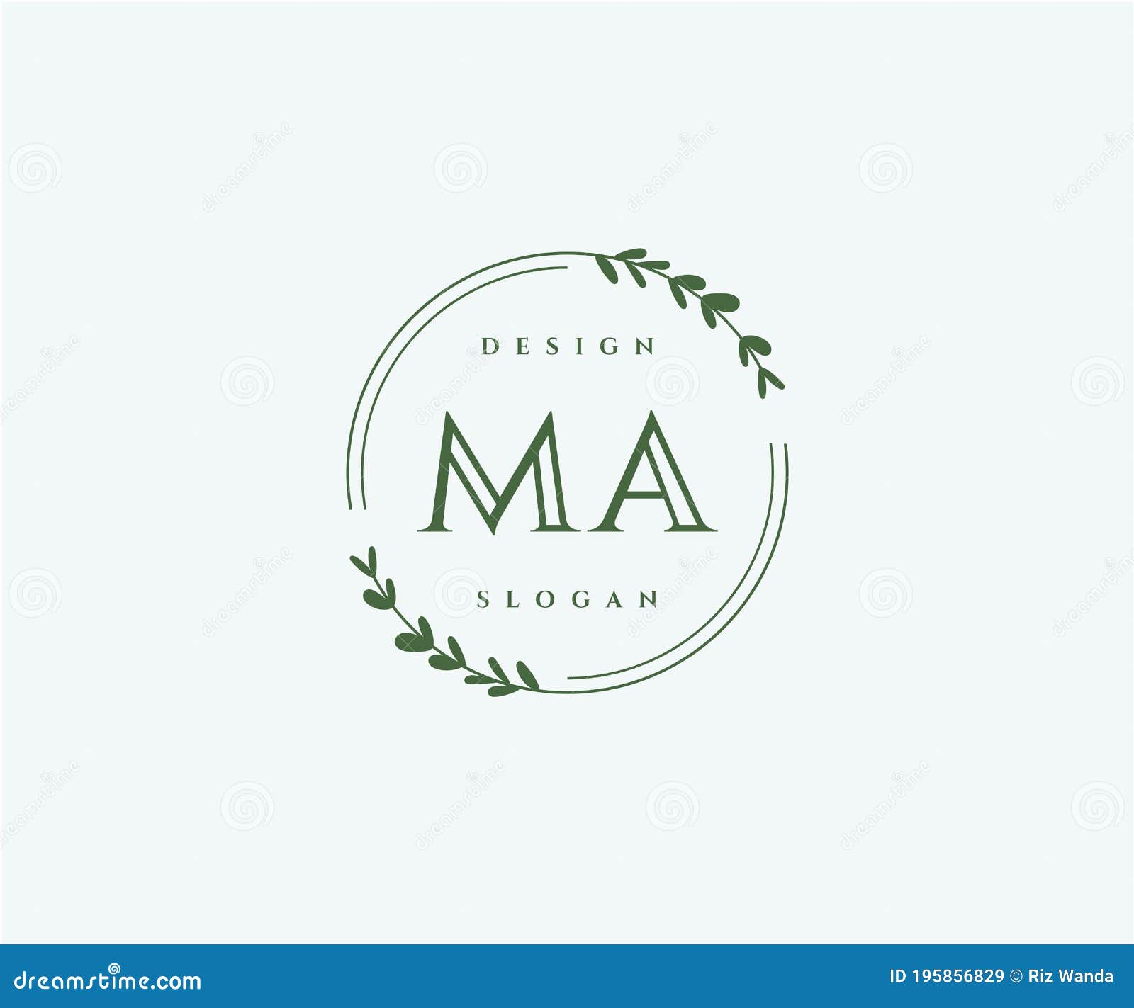 Initial MA Beauty Monogram and Elegant Logo Design Stock Vector