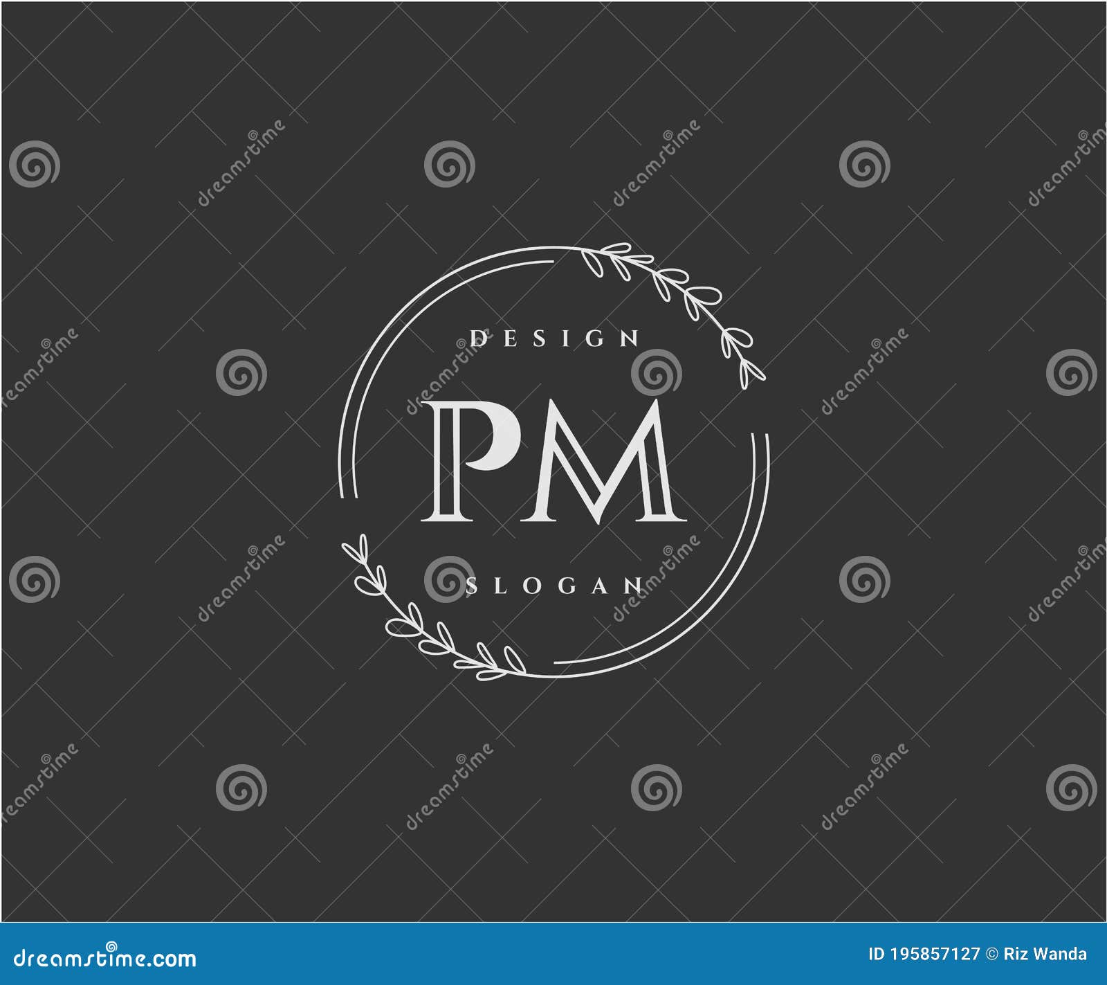 Initial PM Beauty Monogram and Elegant Logo Design Stock Vector -  Illustration of couple, elements: 195857127