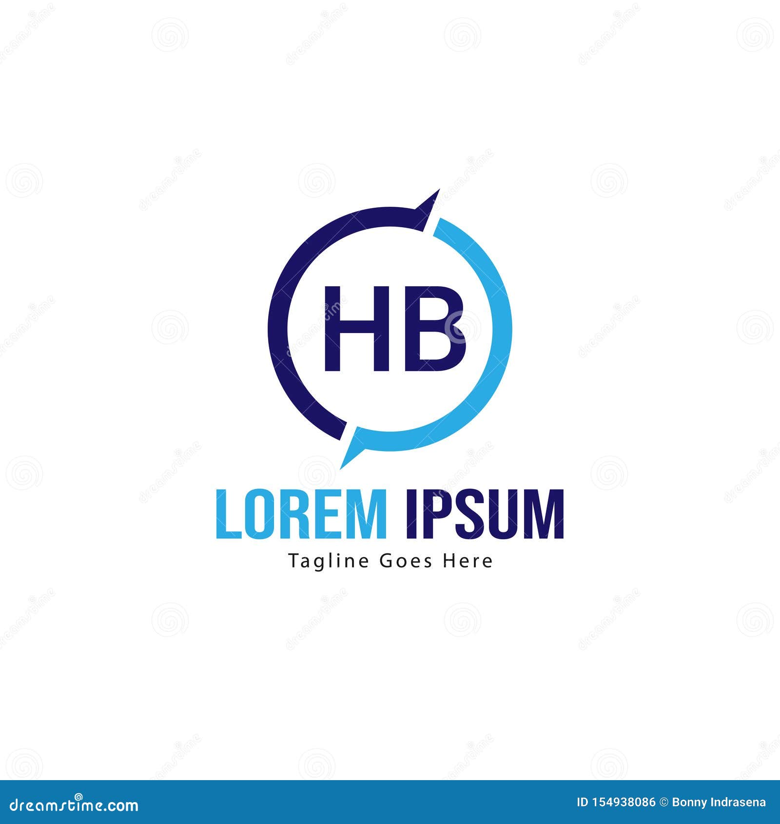Initial HB Logo Template with Modern Frame. Minimalist HB Letter Logo ...