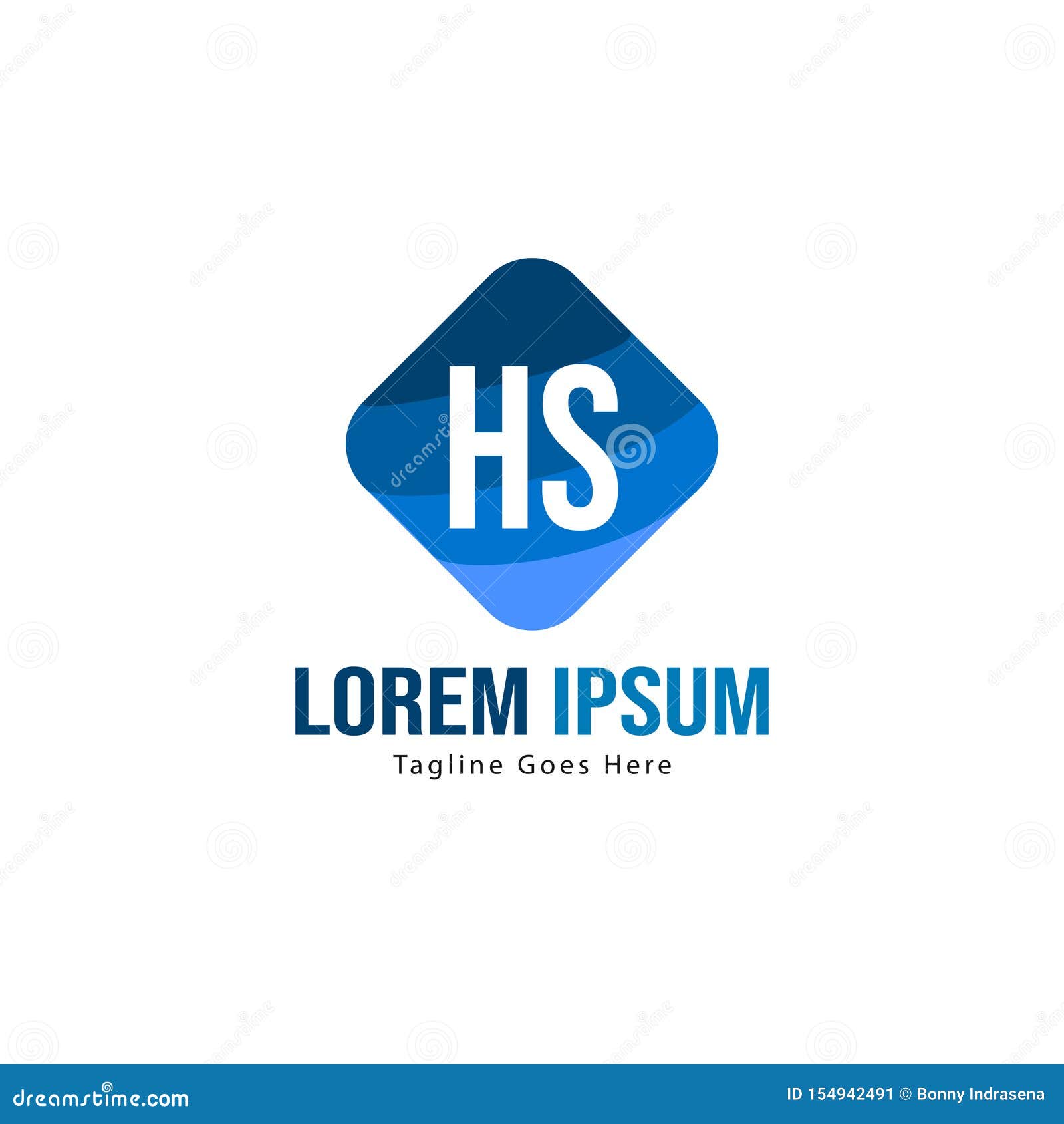 Initial HS Logo Template With Modern Frame. Minimalist HS Letter Logo