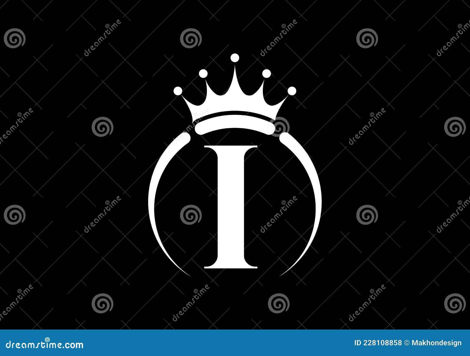 Download Initial I Monogram Alphabet With A Crown. Royal, King, Queen Luxury Symbol. Font Emblem. Modern ...