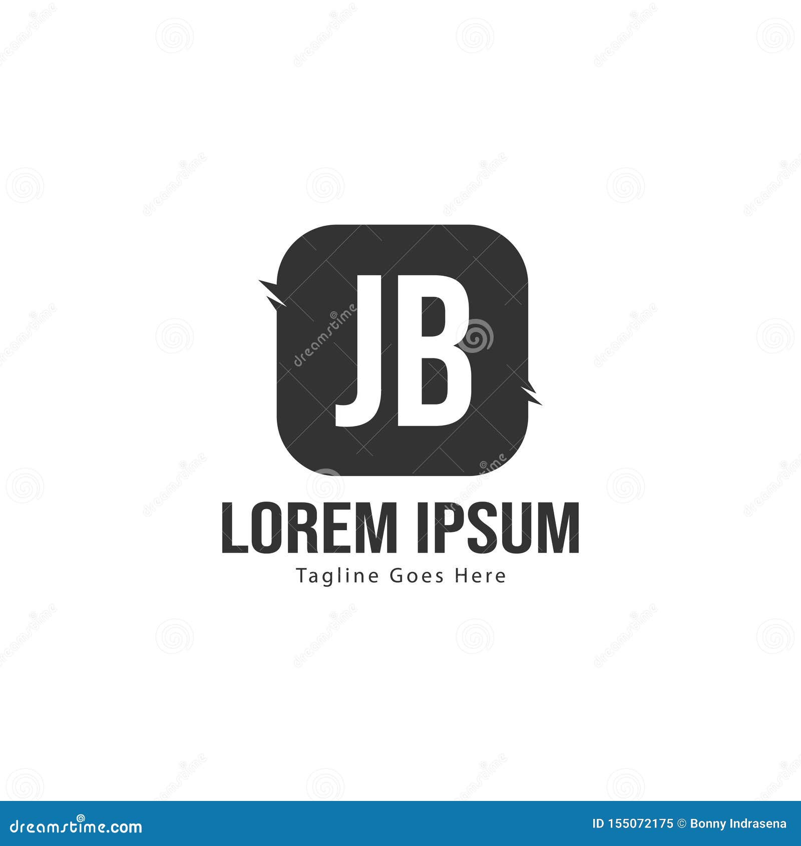 initial jb logo template with modern frame. minimalist jb letter logo  