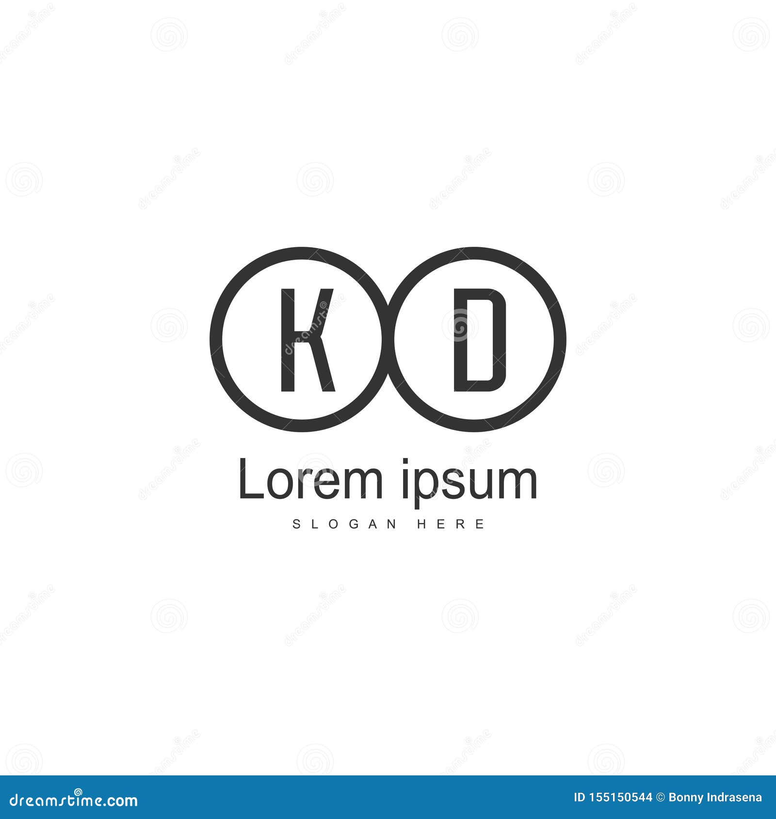 initial kd logo template with modern frame. minimalist kd letter logo  