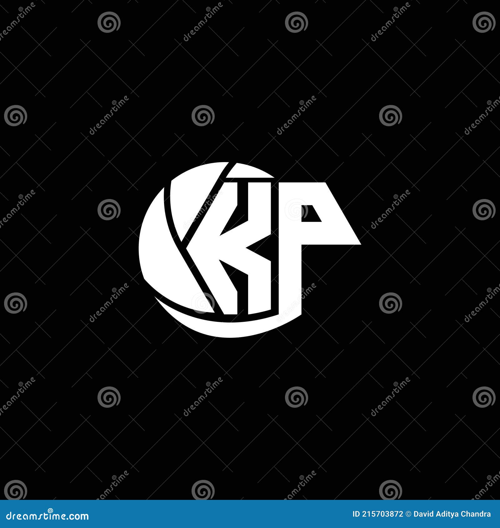 initial kp logo  geometric and circle style, logo business branding