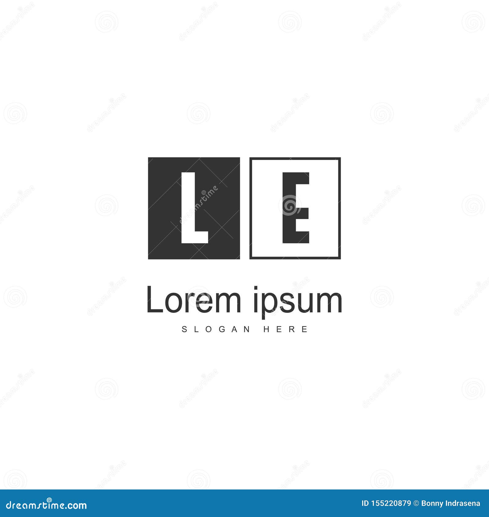 initial le logo template with modern frame. minimalist le letter logo  