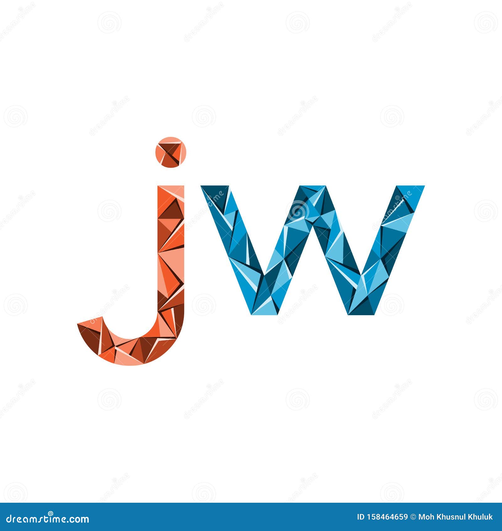 Initial Letter Jw Abstract Triangle Logo Vector Stock Vector ...