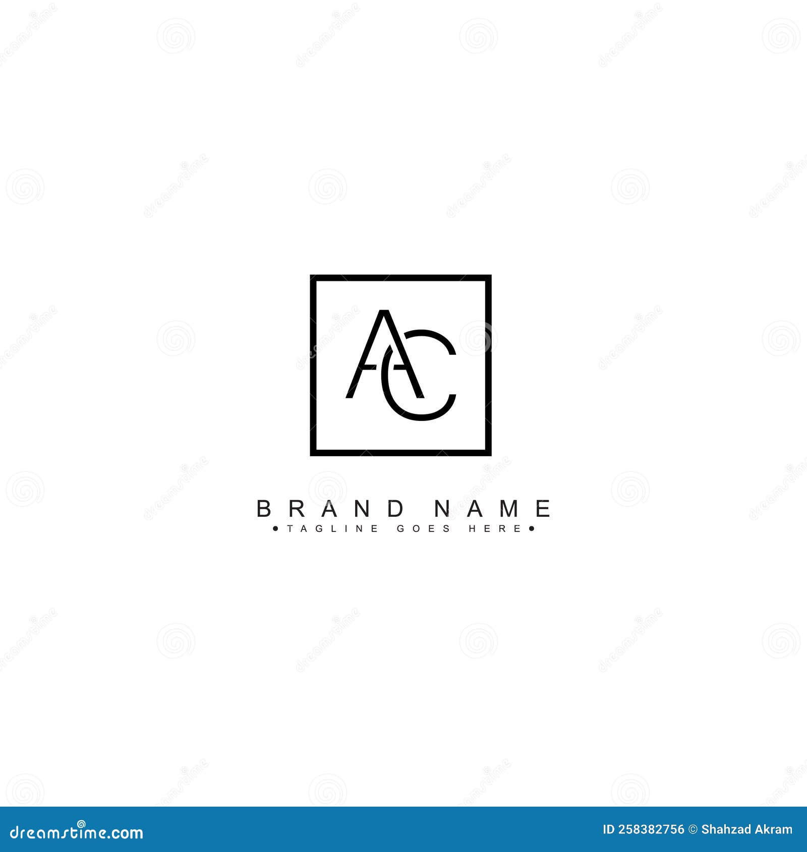 Initial Letter AC Logo Minimal Business Logo Stock Vector