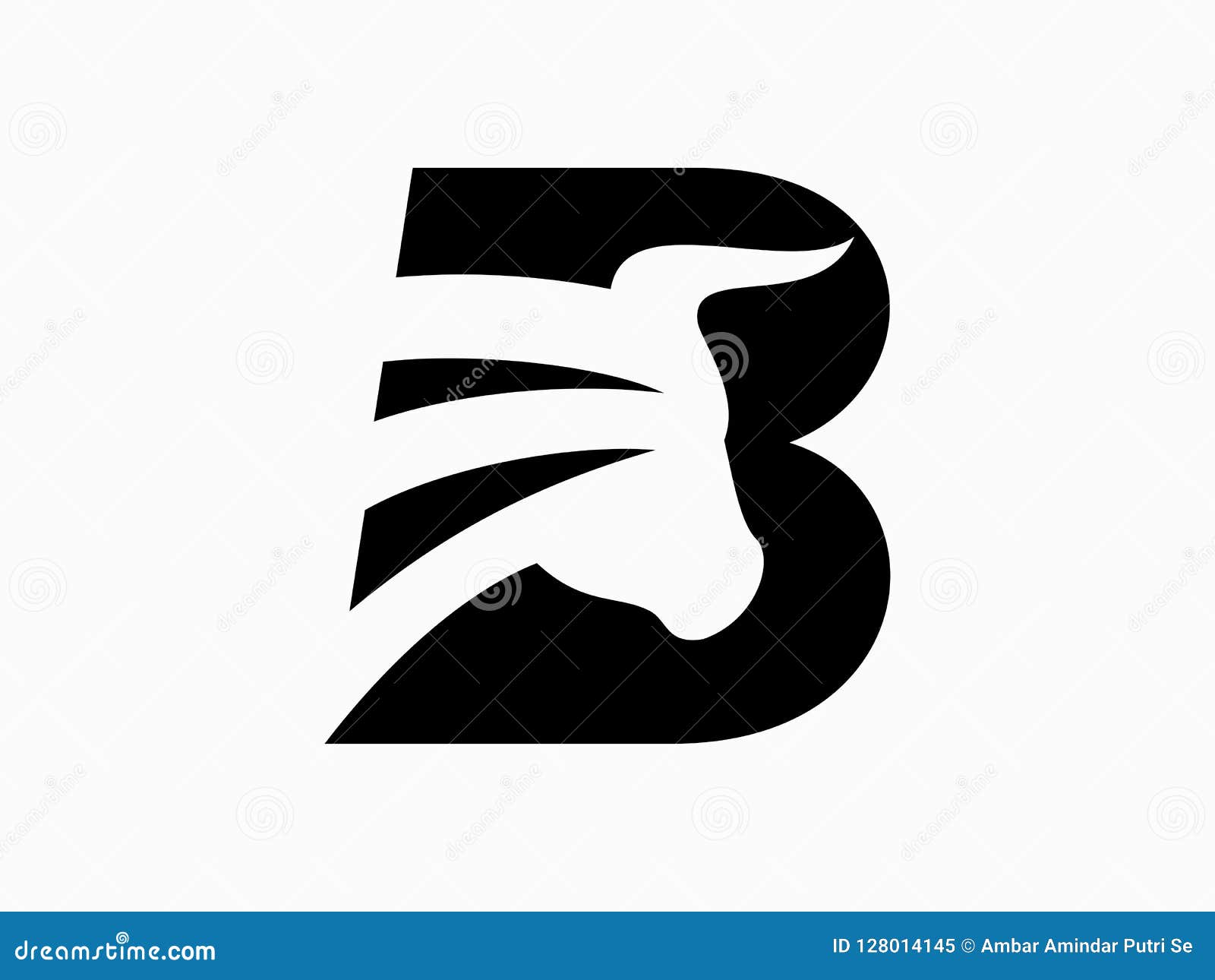 Initial Letter B for Bufallo Design Logo Vector Graphic Branding Letter
