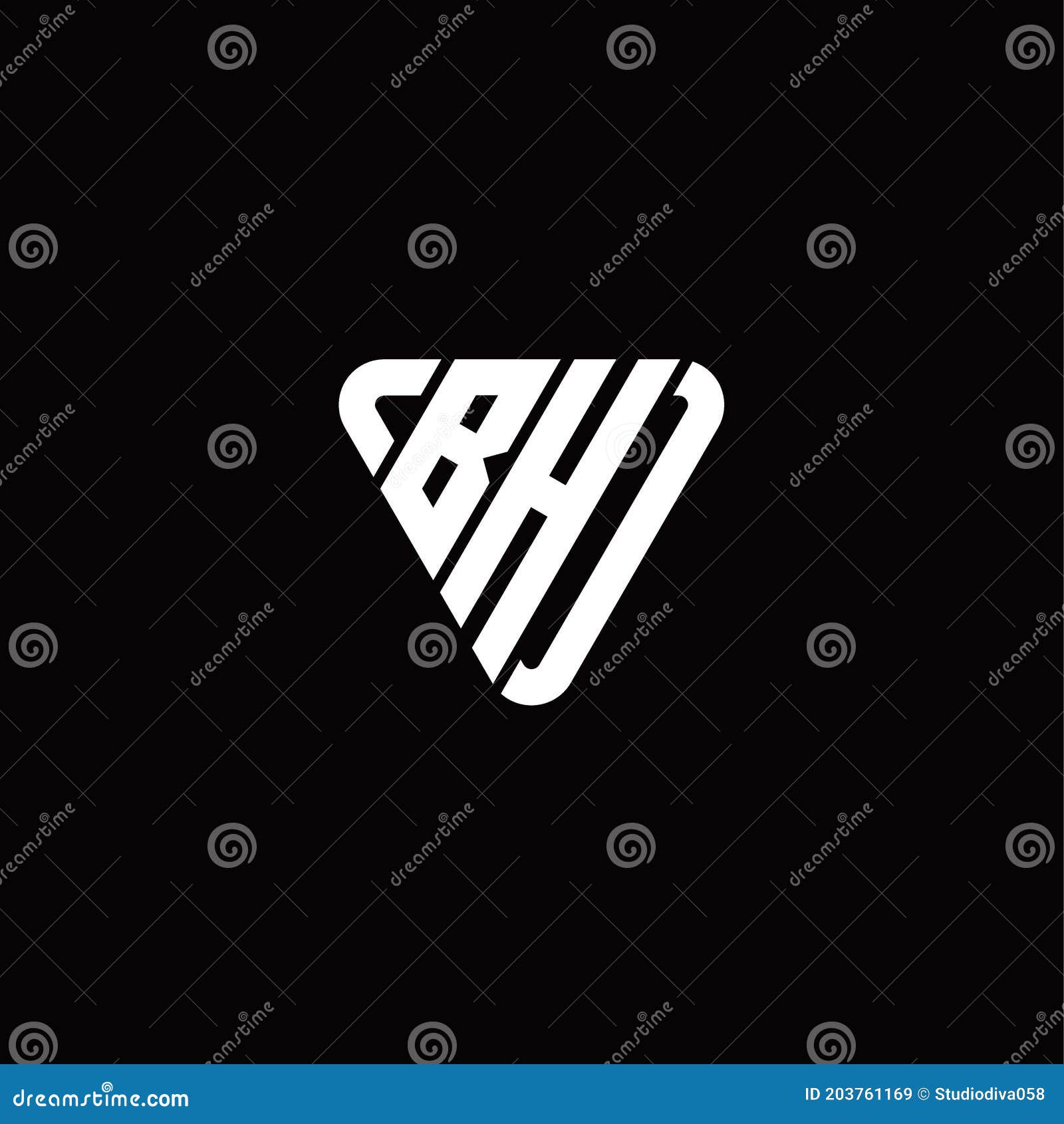 Initial Letter B H Linked Triangle Design Logo Stock Vector ...