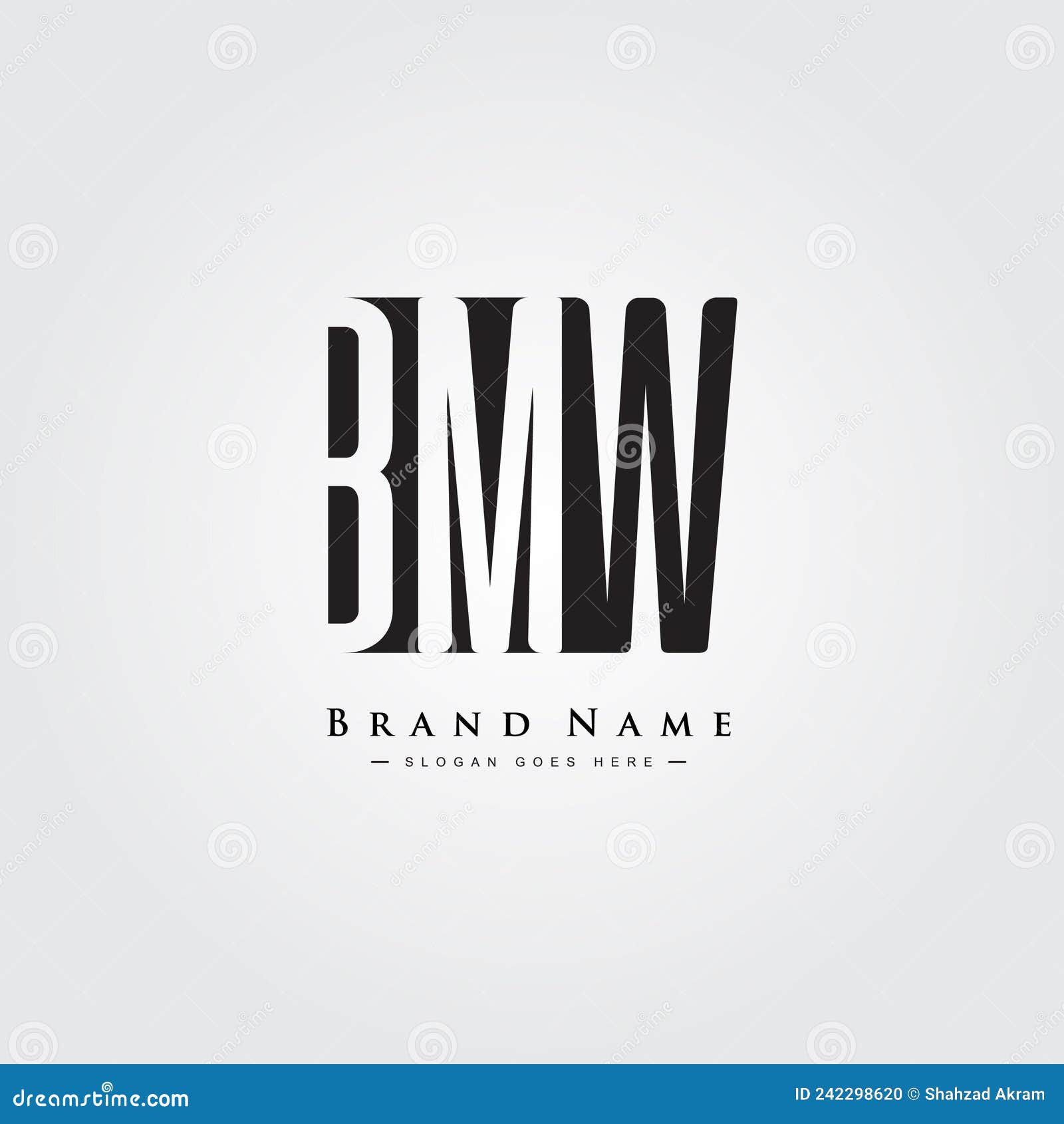 Initial Letter BMW Logo Simple Monogram Logo for Initials B, M and W