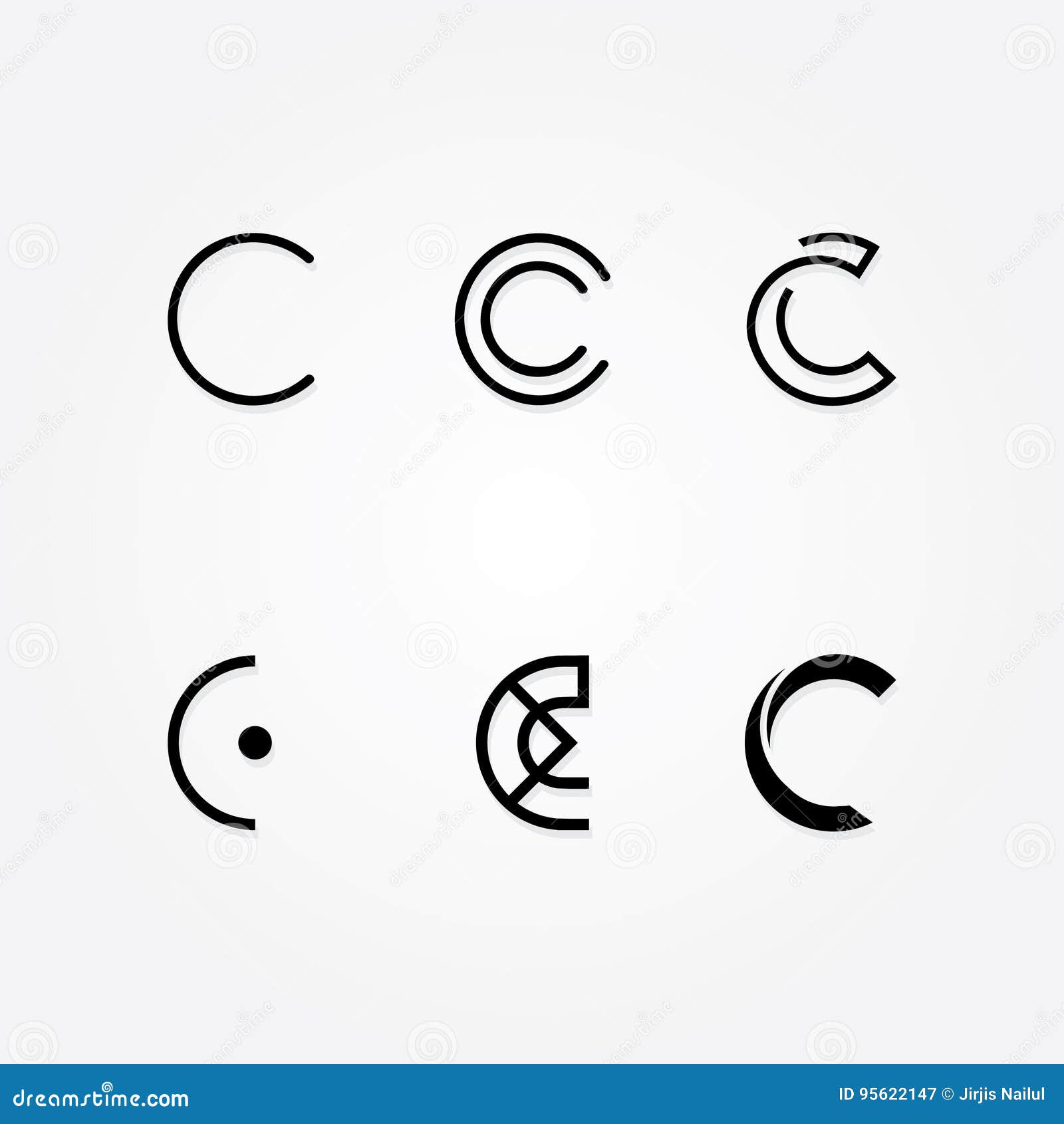 initial letter c logo typo pack