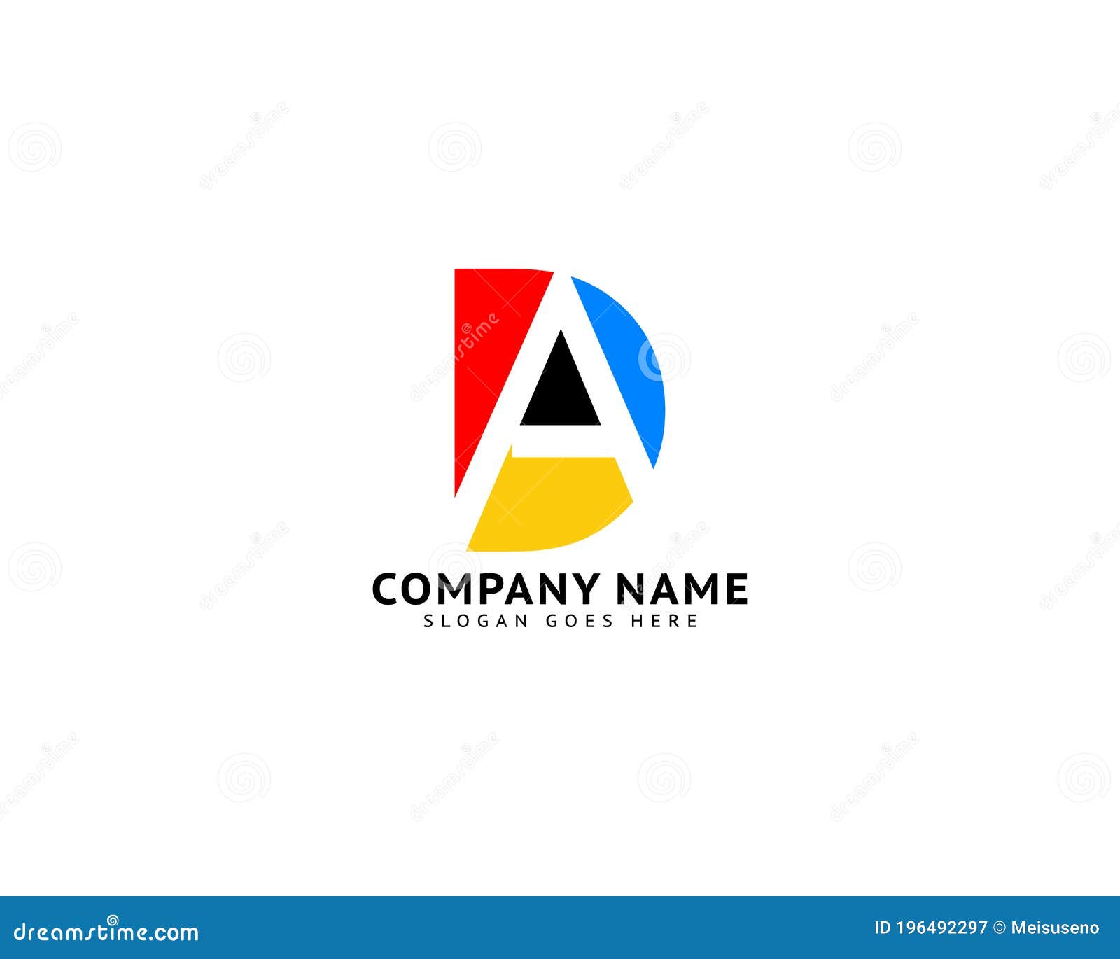 initial letter da logo template 