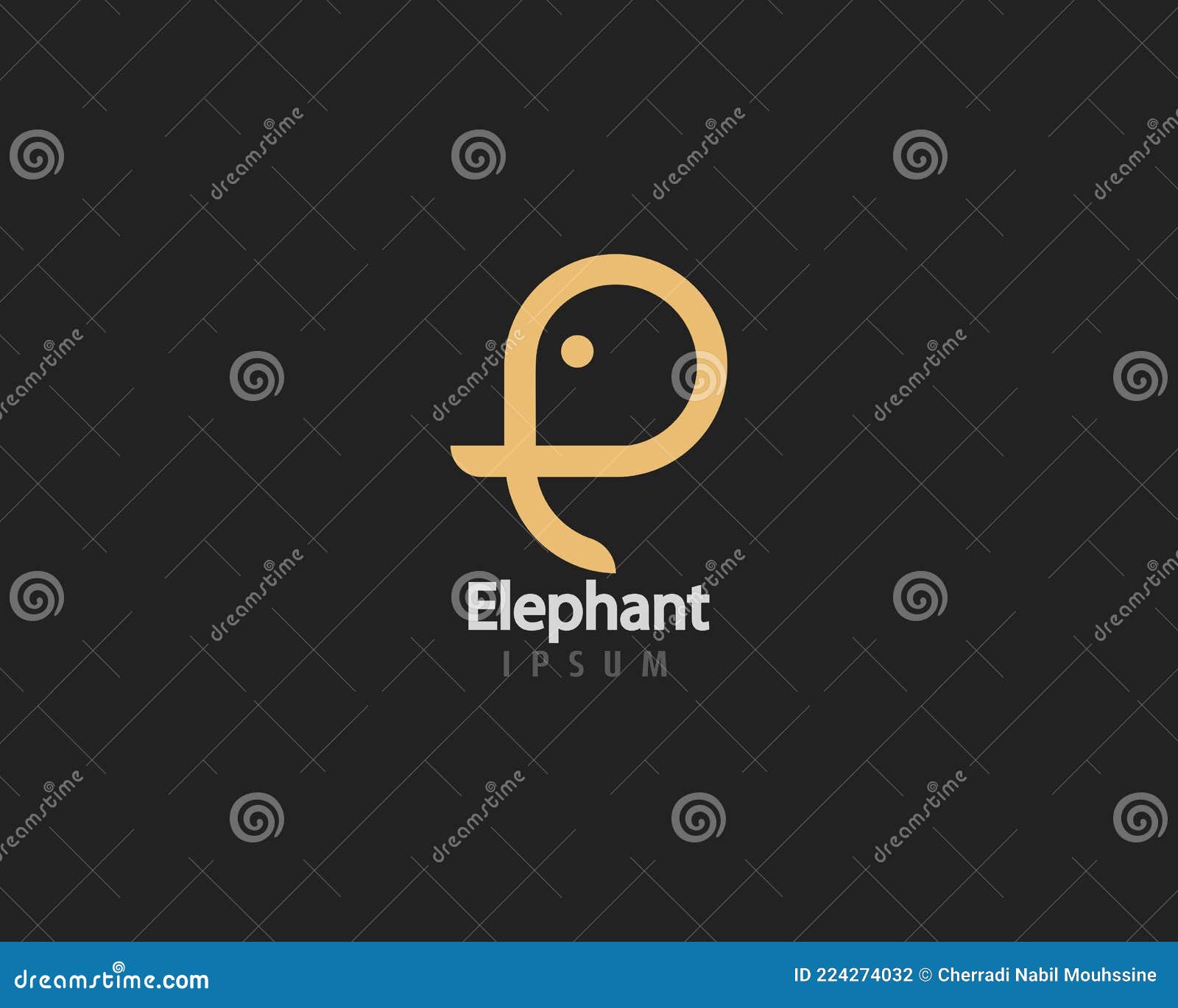 initial letter e elephant logo  can be used as sign, icon or , full layered  and easy to edit and customize size
