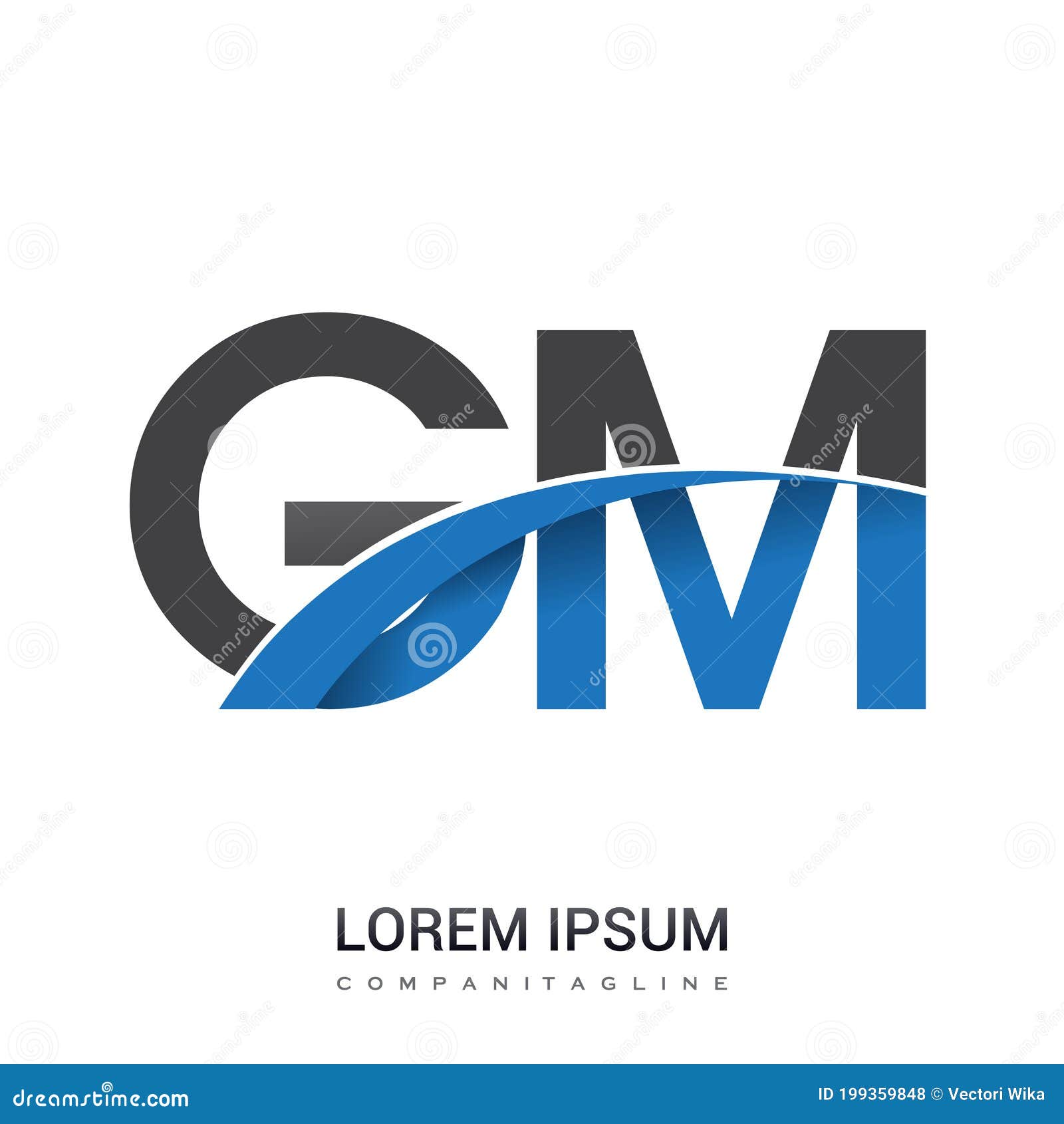 Initial Letter GM Logo - Simple Business Logo for Alphabet G and M