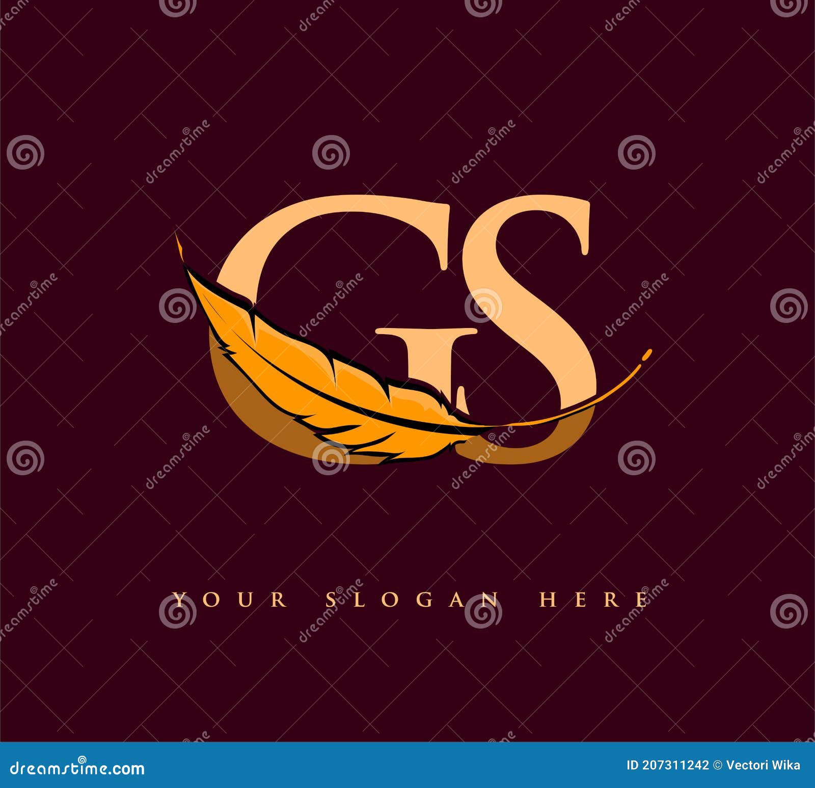 Luxury monogram initial logo letter gs, logo template design canvas prints  for the wall • canvas prints letter, abstract, initial | myloview.com