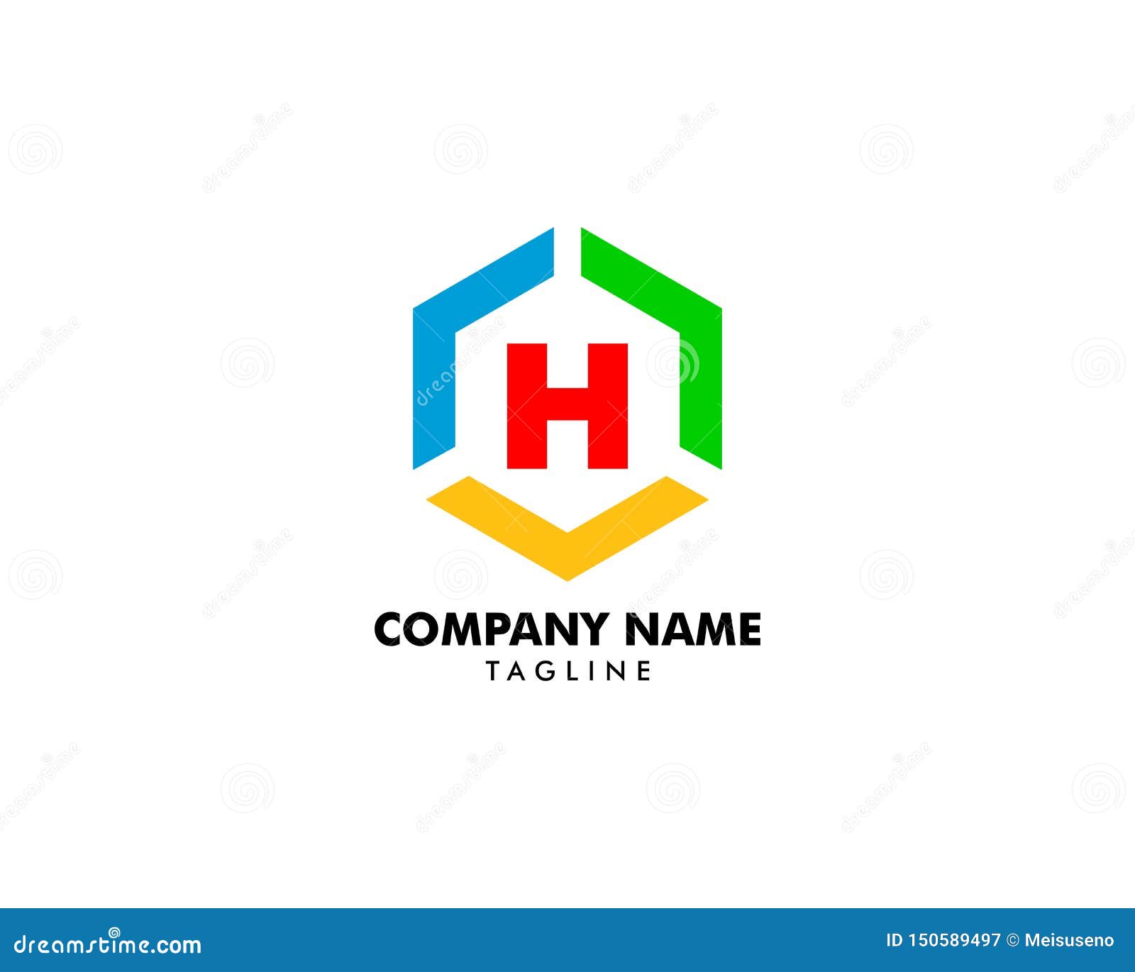 Initial Letter H Hexagon Logo Template Design Stock Vector ...