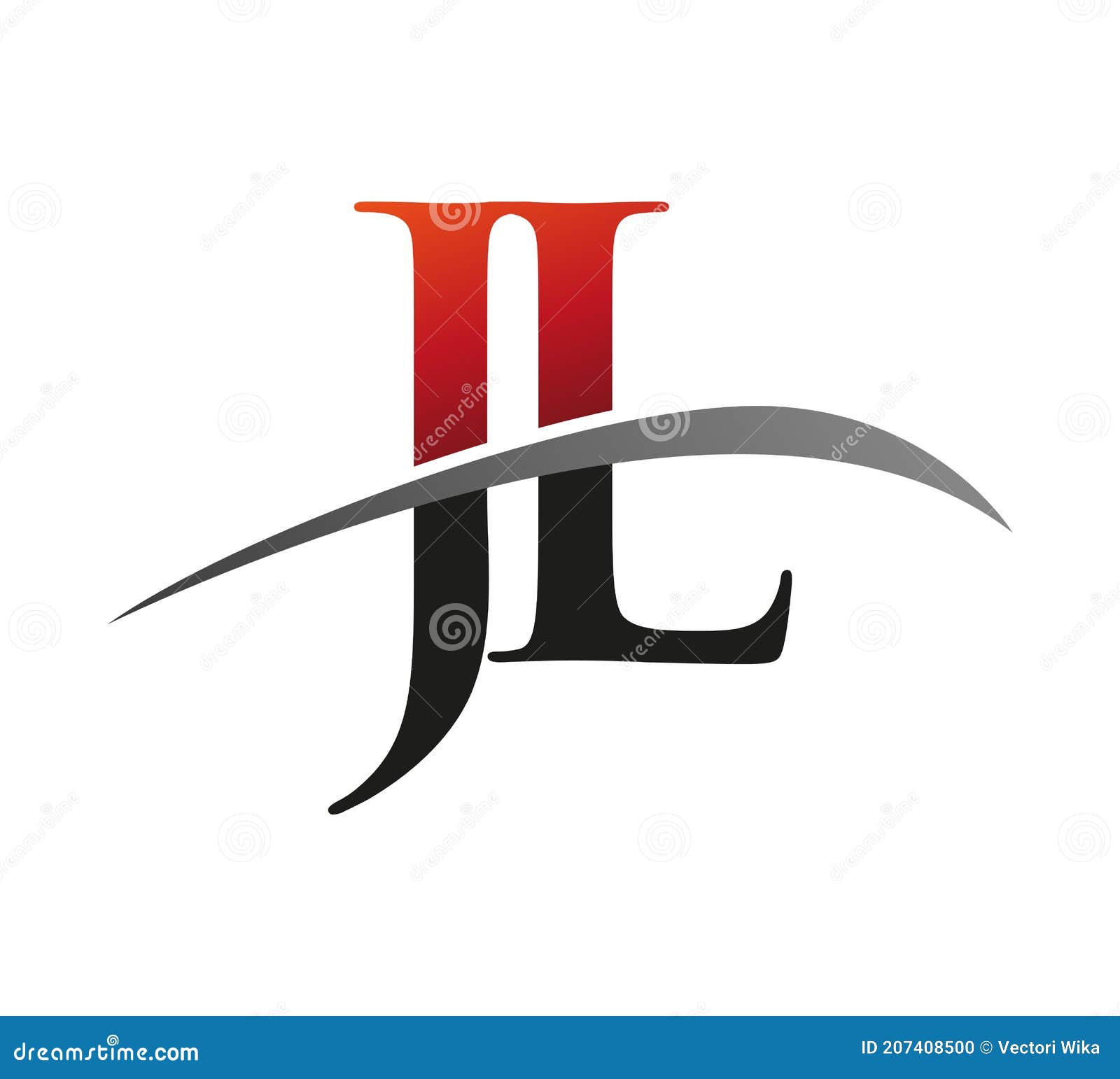 initial letter VL logotype company name colored red, black and yellow  swoosh design. isolated on white background.