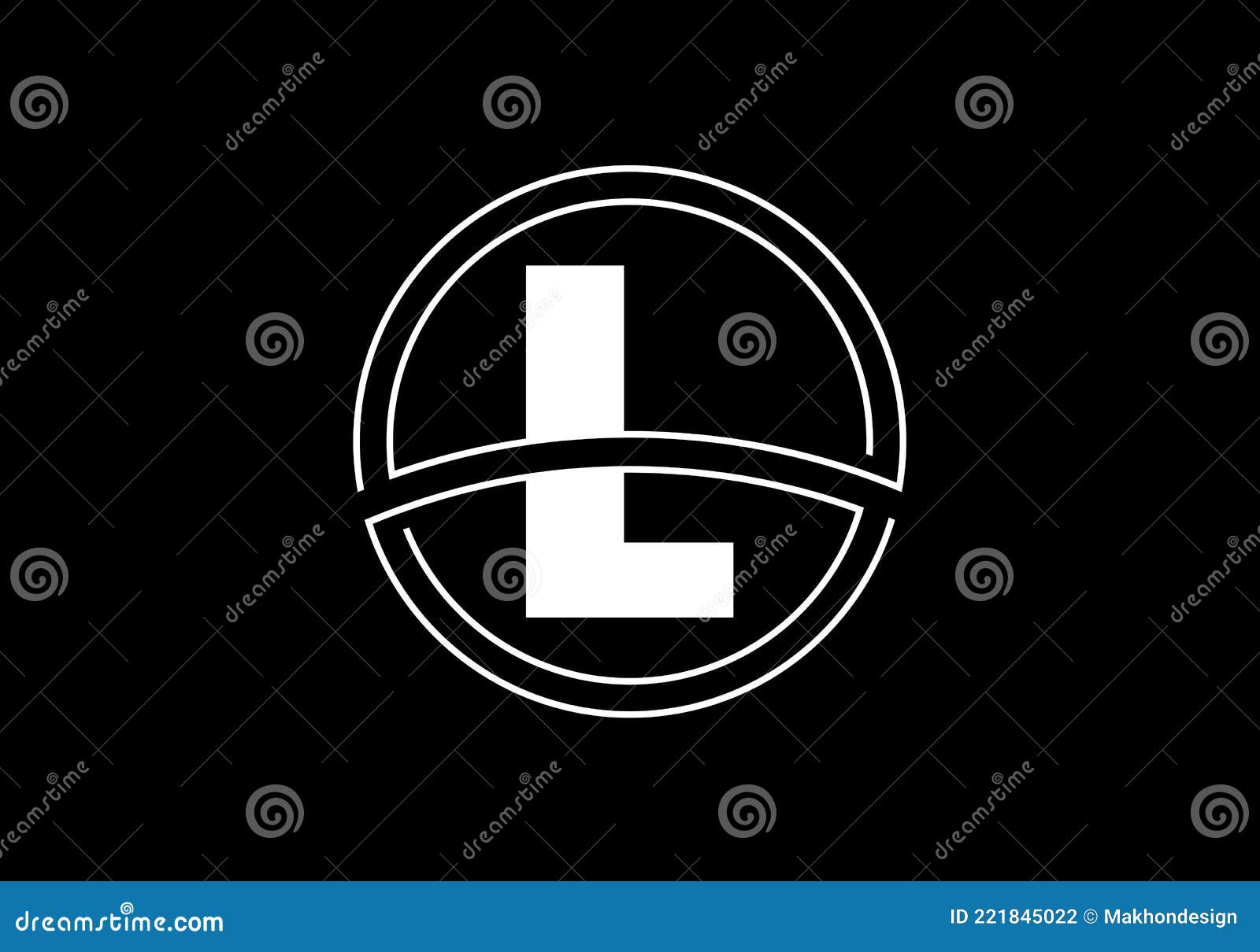 initial letter l with circle frame. graphic alphabet  for corporate business identity