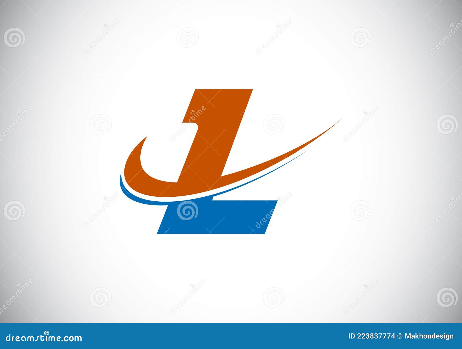 initial letter l with swoosh, red and blue logo template. modern  logotype for business and company identity