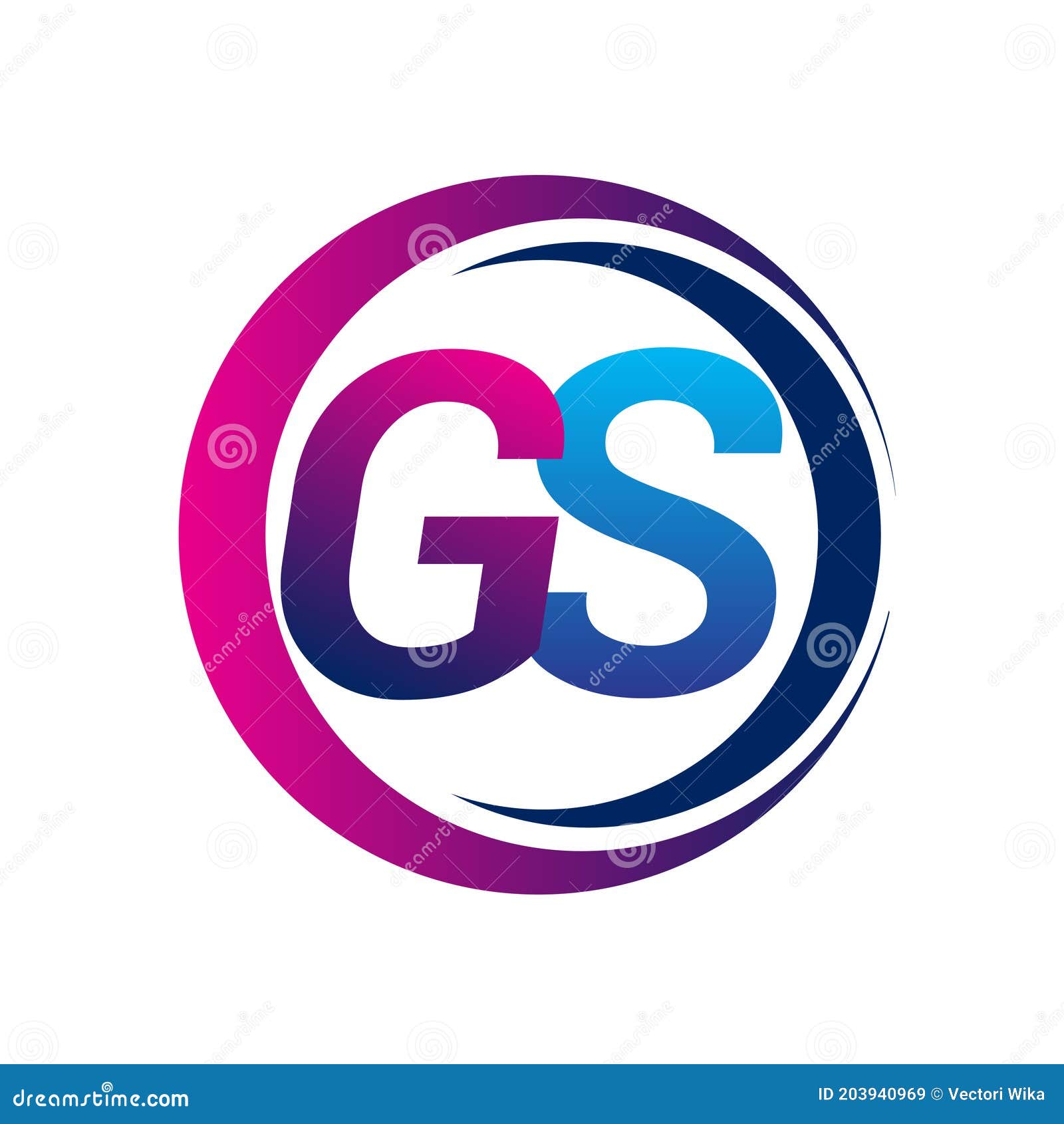 Initial Letter Logo GS Company Name Blue and Magenta Color on ...