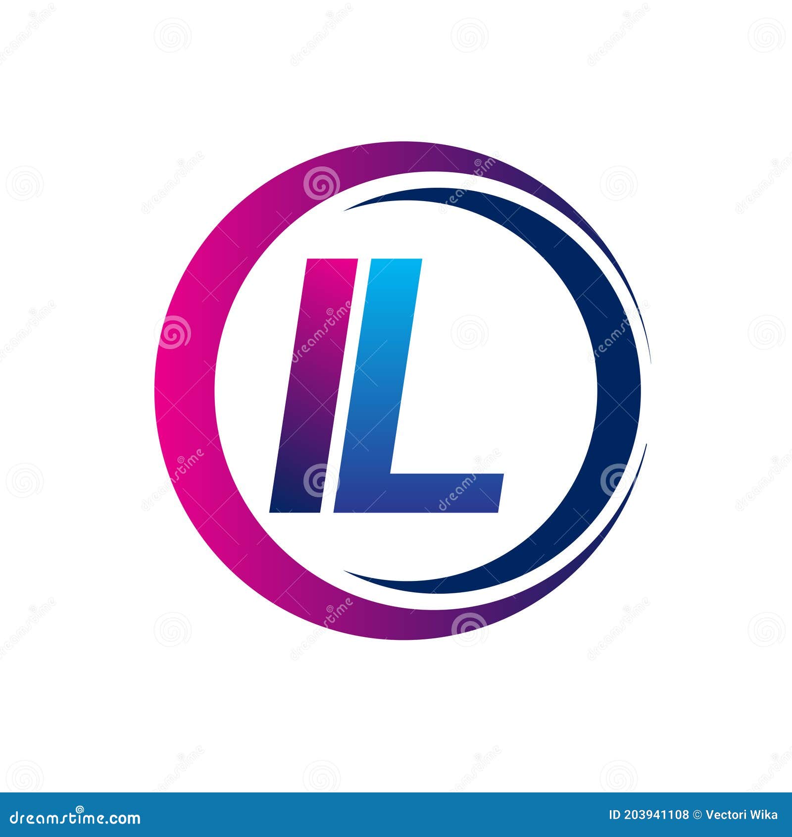 initial letter LV logotype company name colored blue and magenta