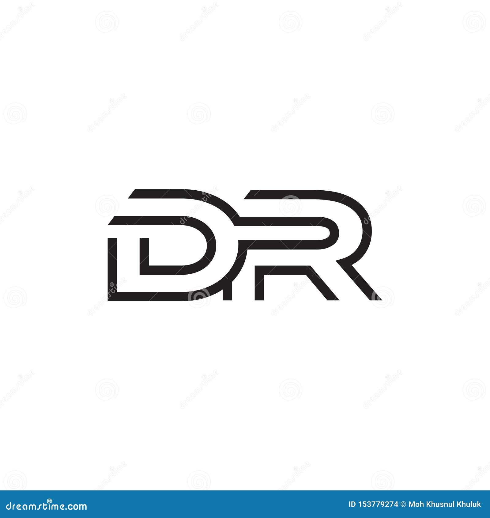 Initial Letter DR Logo Line Unique Modern Stock Vector - Illustration ...
